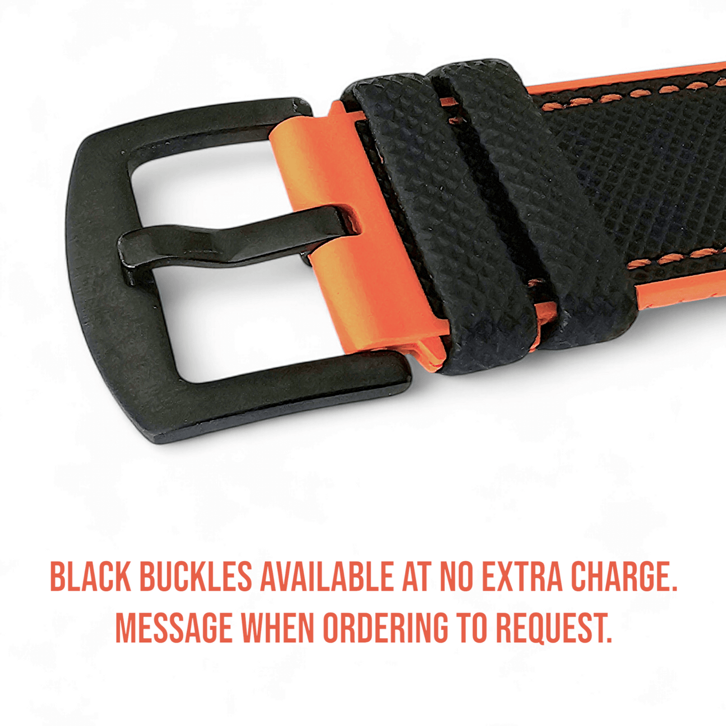 Hybrid Sailcloth Watch Strap FKM Rubber Black 20mm 21mm 22mm - Wrist Envy