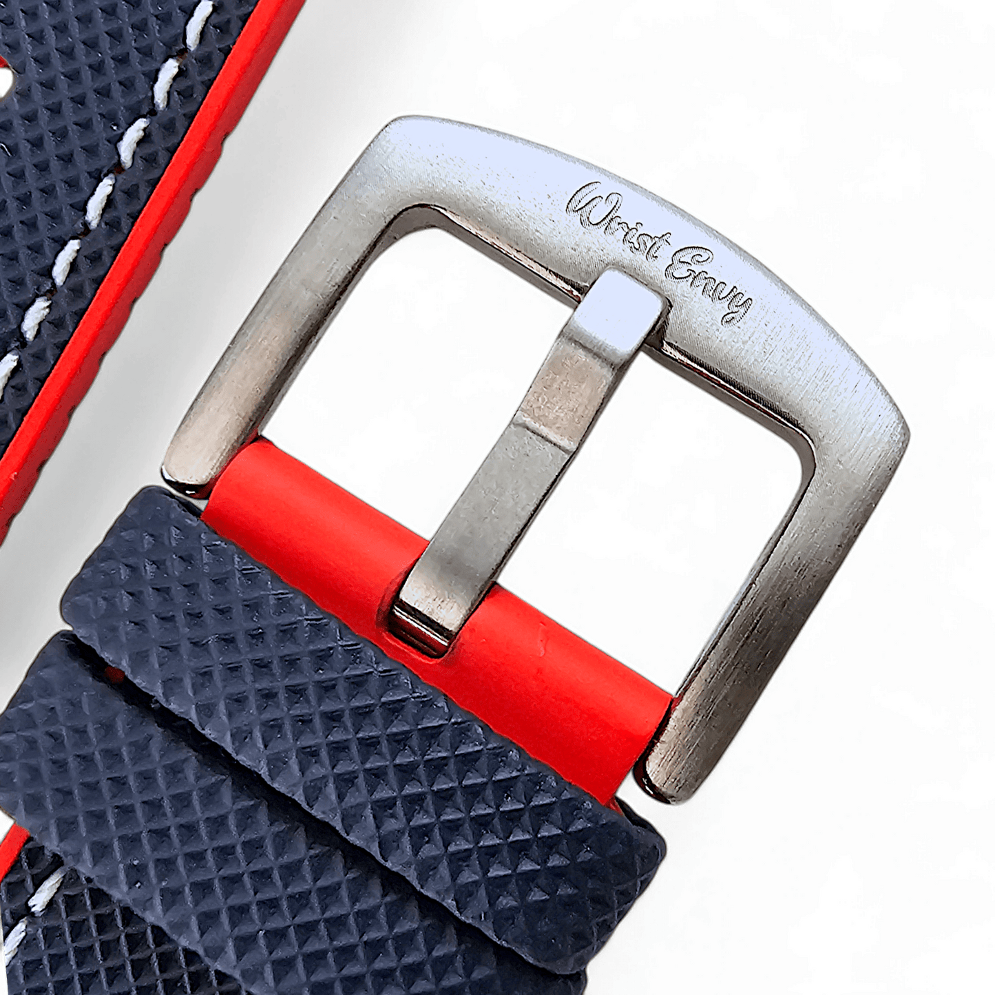 Hybrid Sailcloth Watch Strap FKM Rubber Blue Red 20mm 21mm 22mm - Wrist Envy
