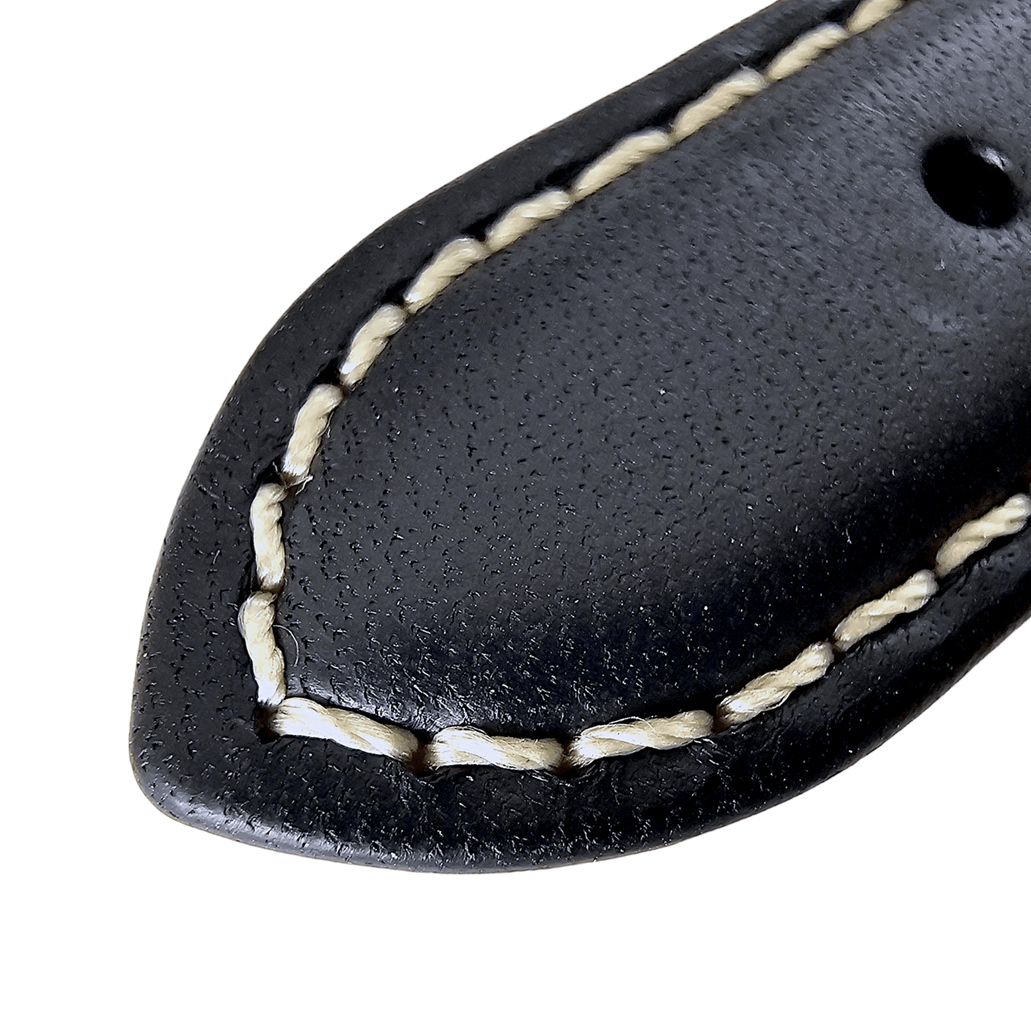 Italian Leather Classic Padded Watch Strap Band 18mm 20mm 22mm Black - Wrist Envy