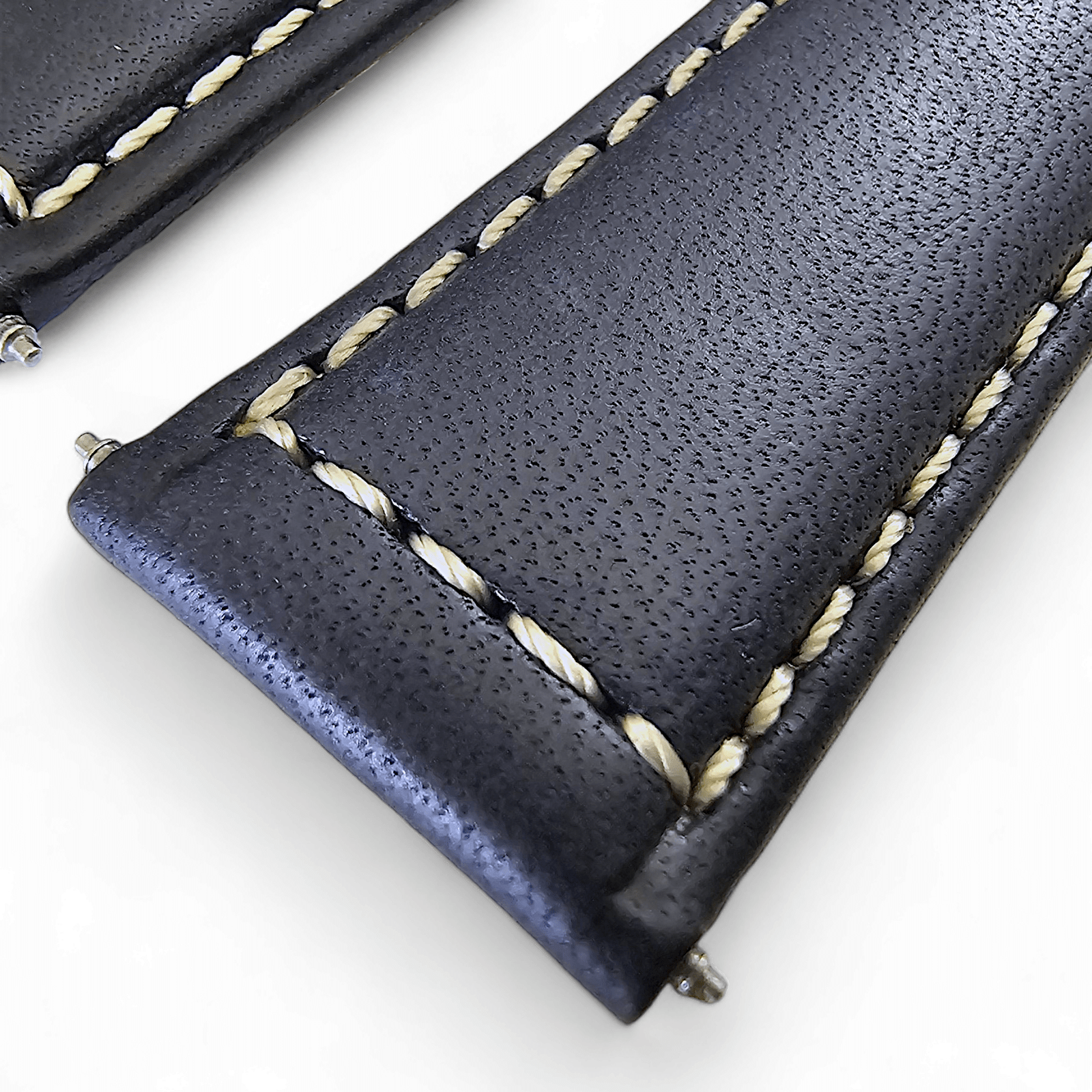 Italian Leather Classic Padded Watch Strap Band 18mm 20mm 22mm Navy Blue - Wrist Envy