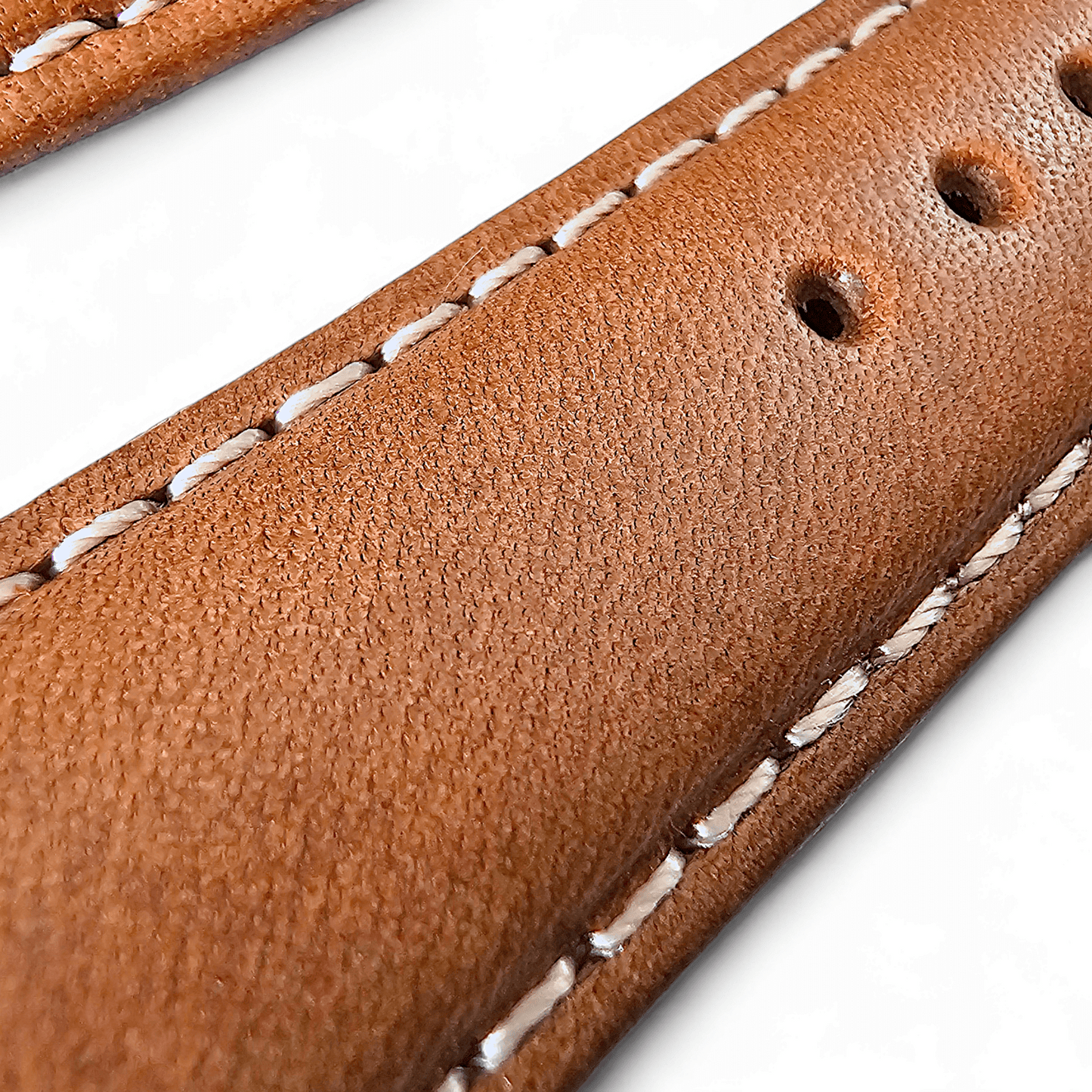 Italian Leather Classic Padded Watch Strap Band 18mm 20mm 22mm Tan Brown - Wrist Envy