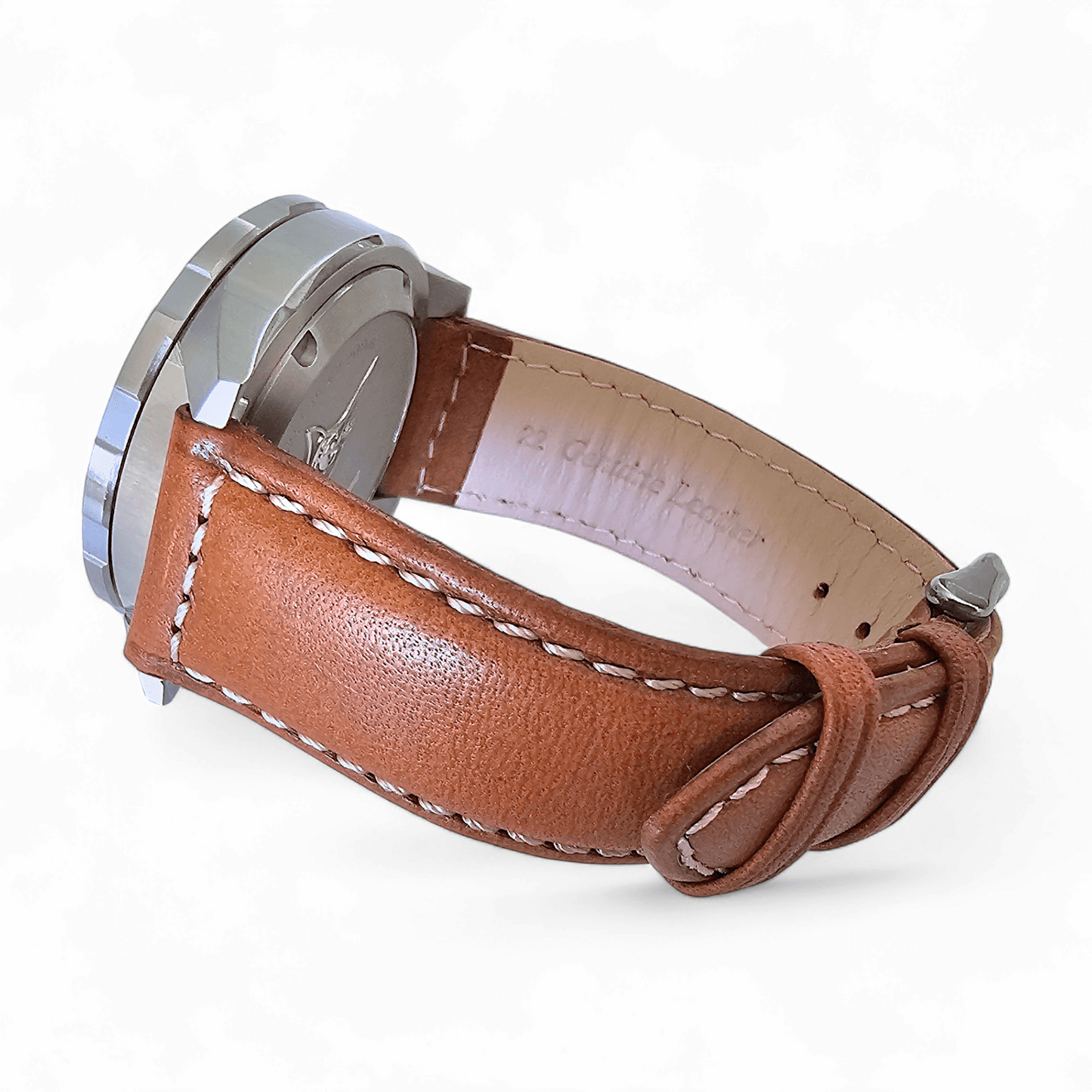 Italian Leather Classic Padded Watch Strap Band 18mm 20mm 22mm Tan Brown - Wrist Envy