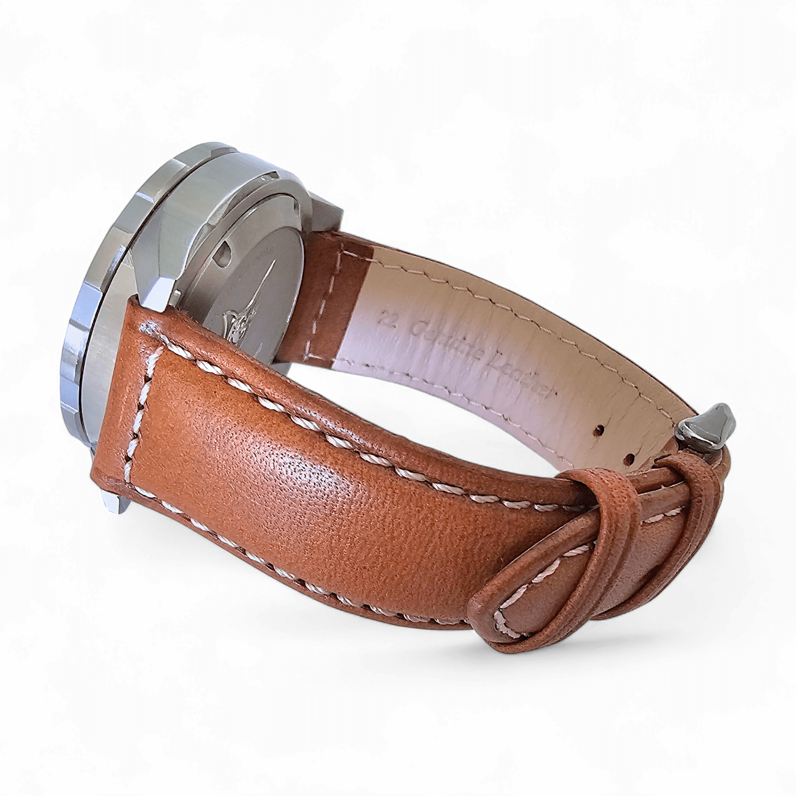 Italian Leather Classic Padded Watch Strap Band 18mm 20mm 22mm Tan Brown - Wrist Envy