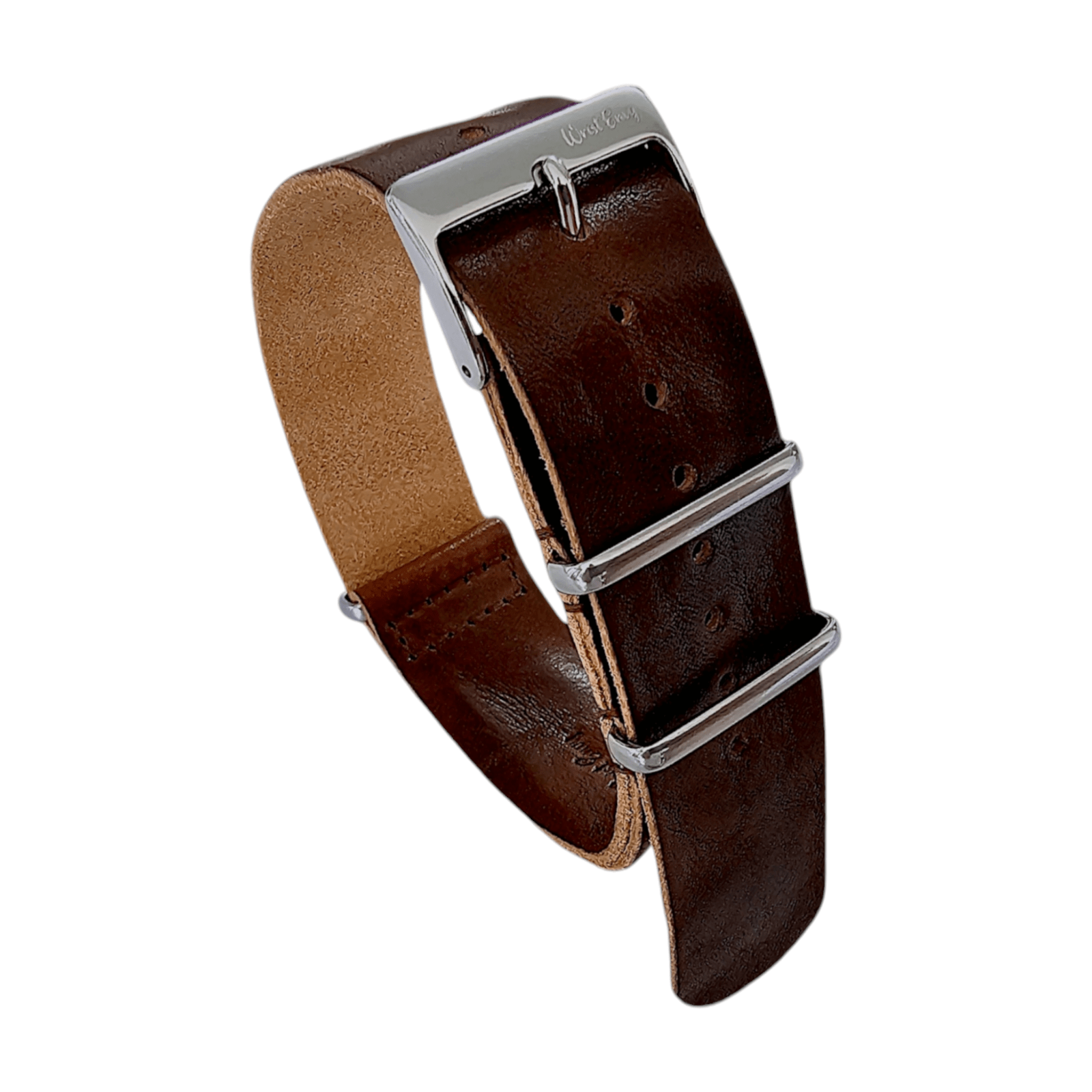 Italian Leather Military Watch Strap 18mm 20mm 22mm Dark Brown - Wrist Envy