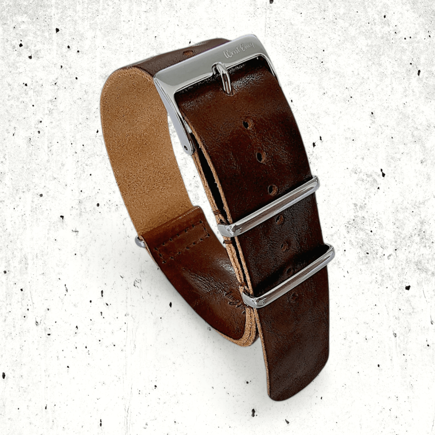 Italian Leather Military Watch Strap 18mm 20mm 22mm Dark Brown - Wrist Envy