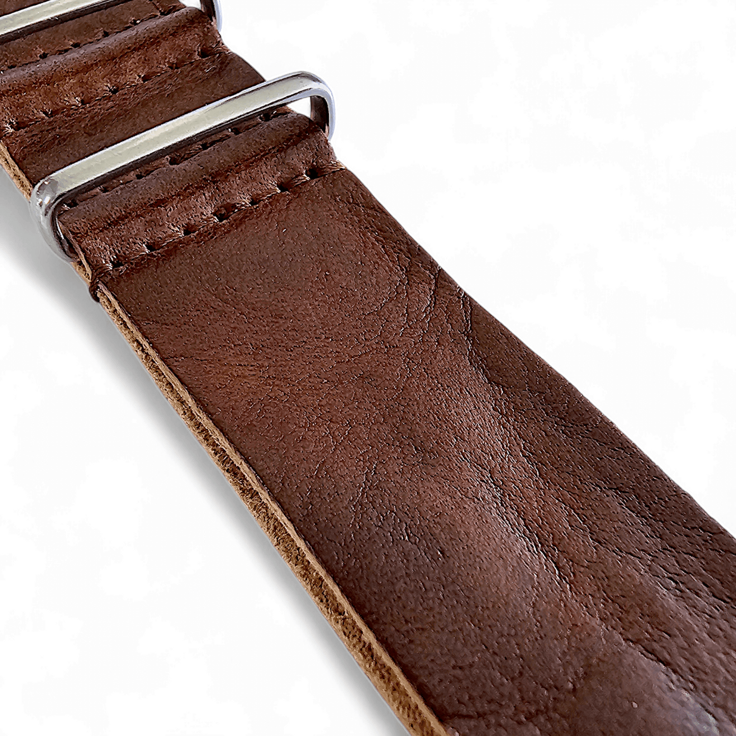 Italian Leather Military Watch Strap 18mm 20mm 22mm Dark Brown - Wrist Envy