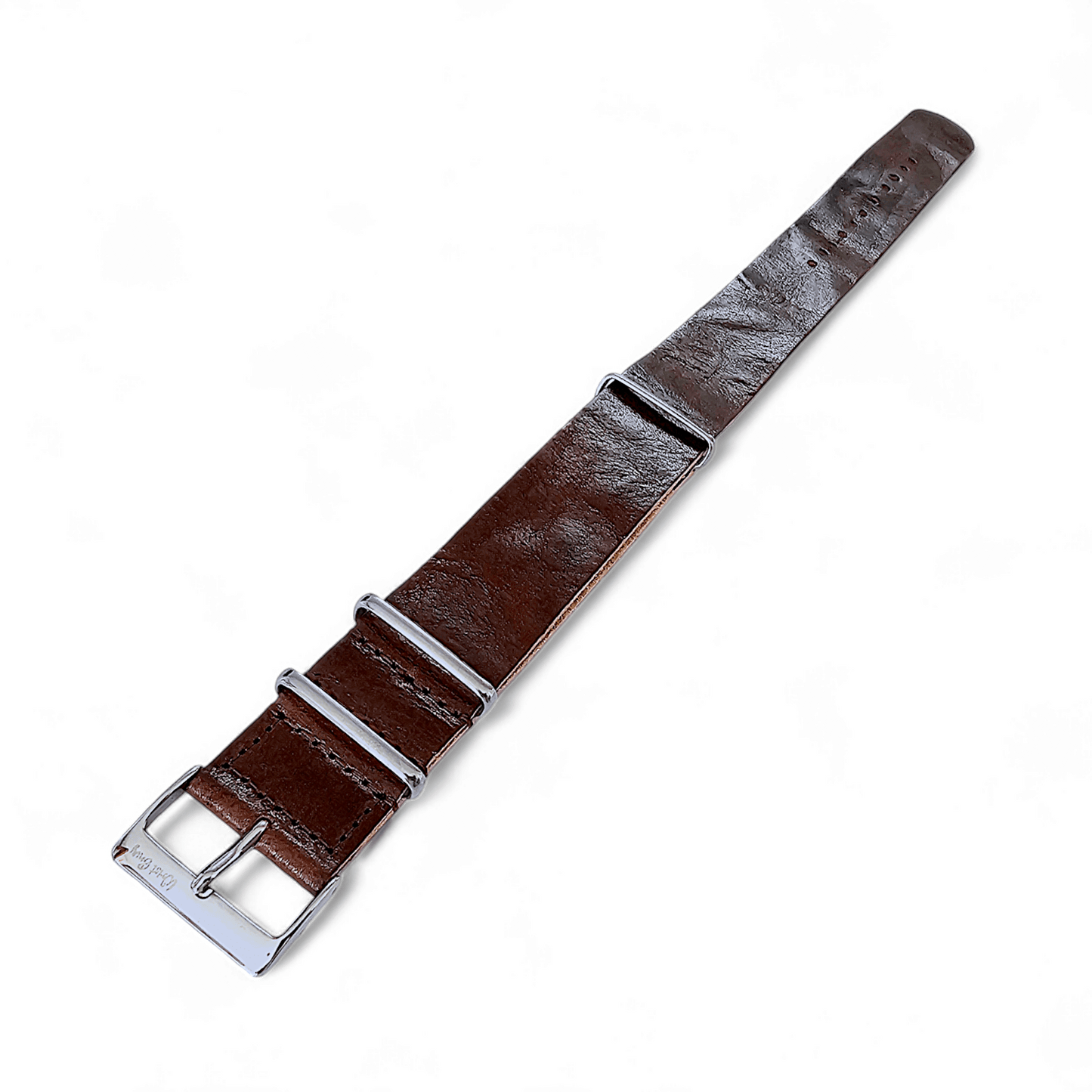 Italian Leather Military Watch Strap 18mm 20mm 22mm Dark Brown - Wrist Envy