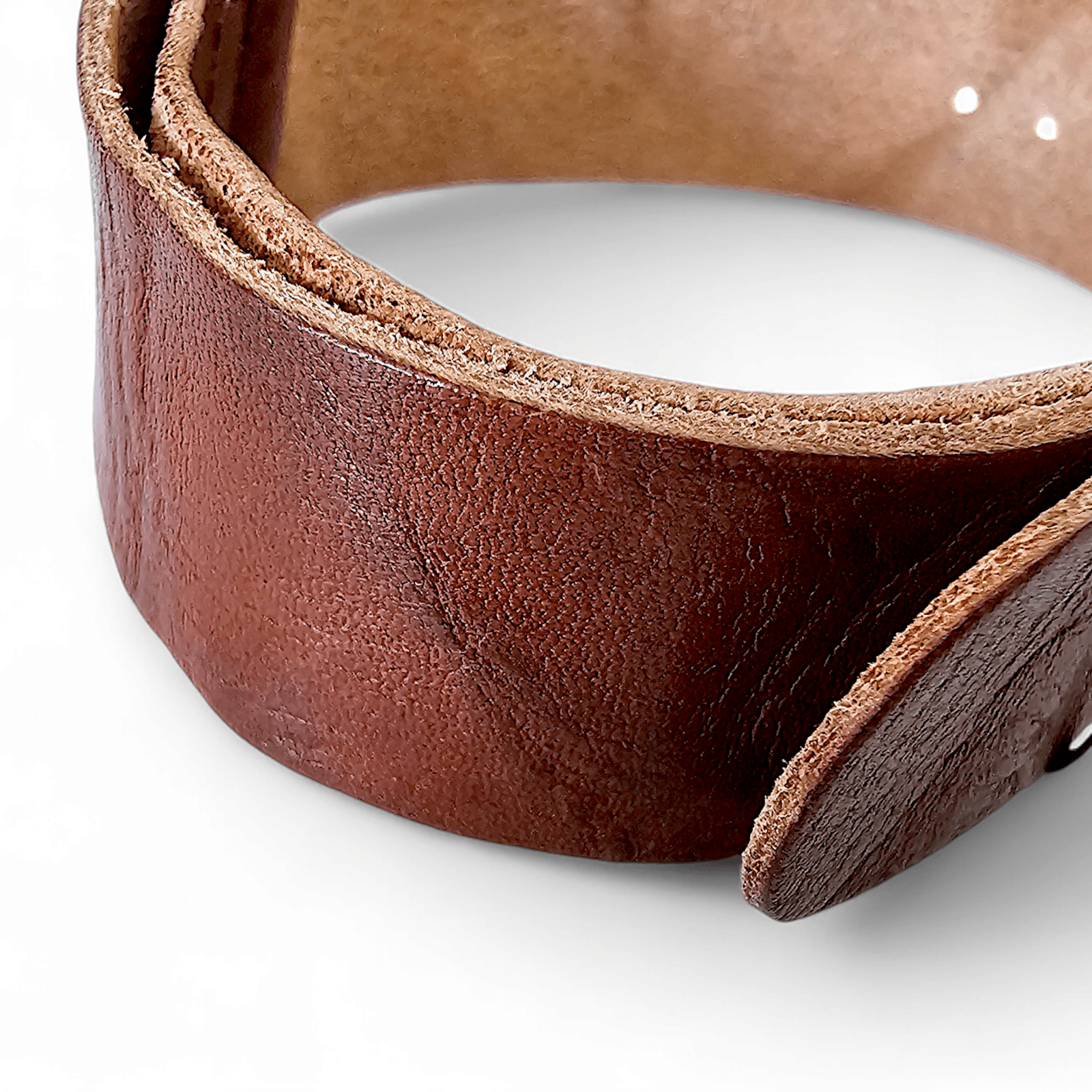 Italian Leather Military Watch Strap 18mm 20mm 22mm Mid Brown - Wrist Envy