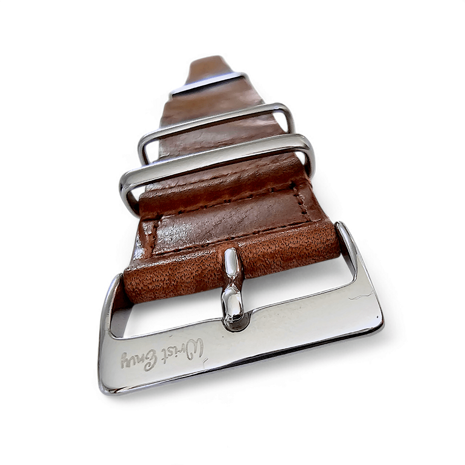 Italian Leather Military Watch Strap 18mm 20mm 22mm Mid Brown - Wrist Envy