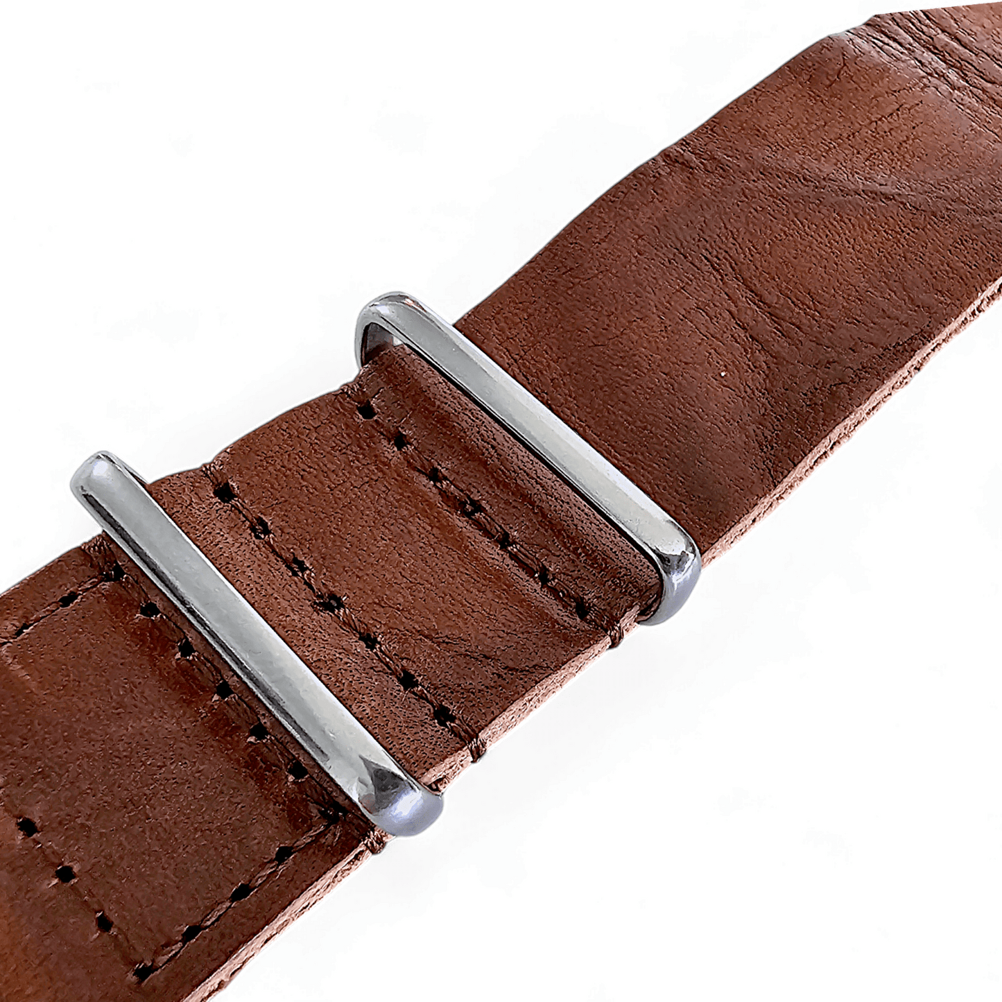 Italian Leather Military Watch Strap 18mm 20mm 22mm Mid Brown - Wrist Envy
