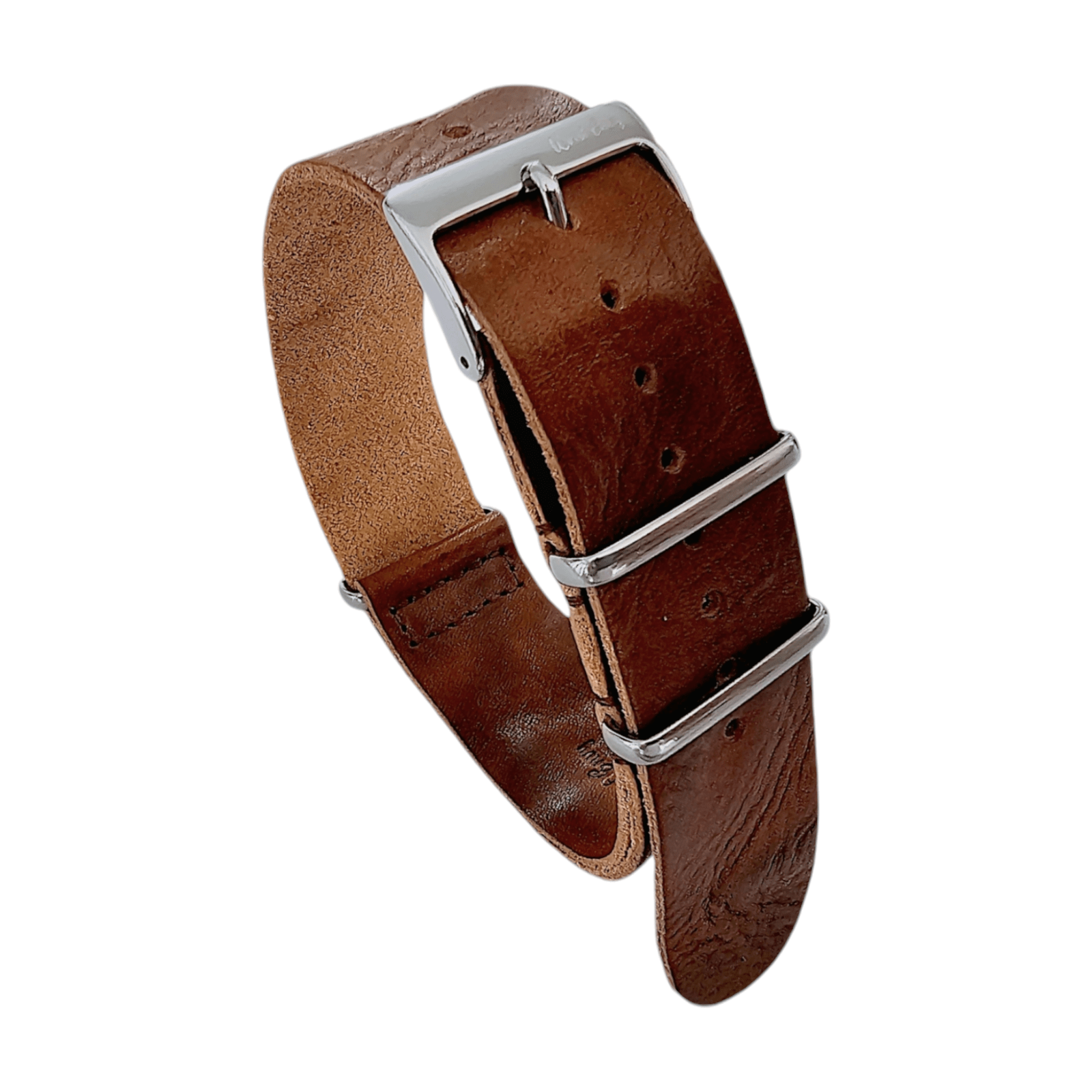 Italian Leather Military Watch Strap 18mm 20mm 22mm Mid Brown - Wrist Envy