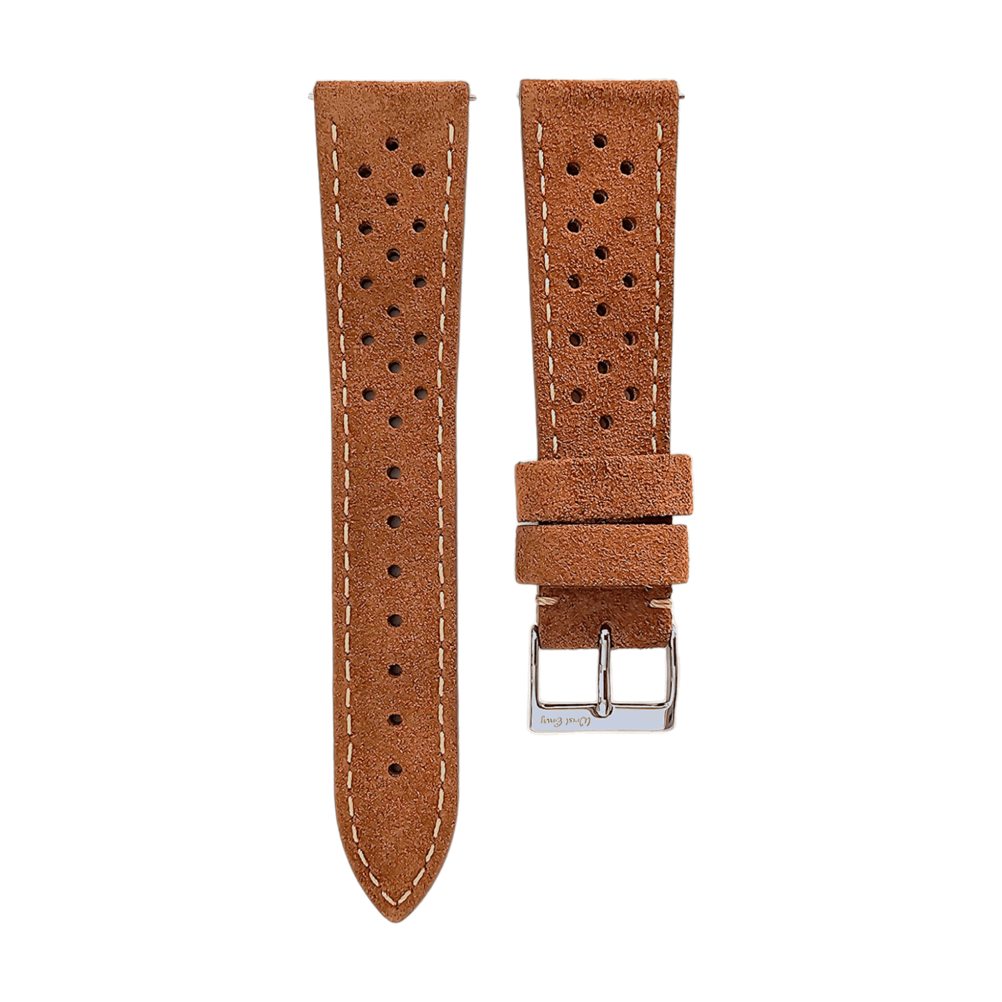 Italian Suede Leather Rally Strap Brown 20mm 22mm - Wrist Envy