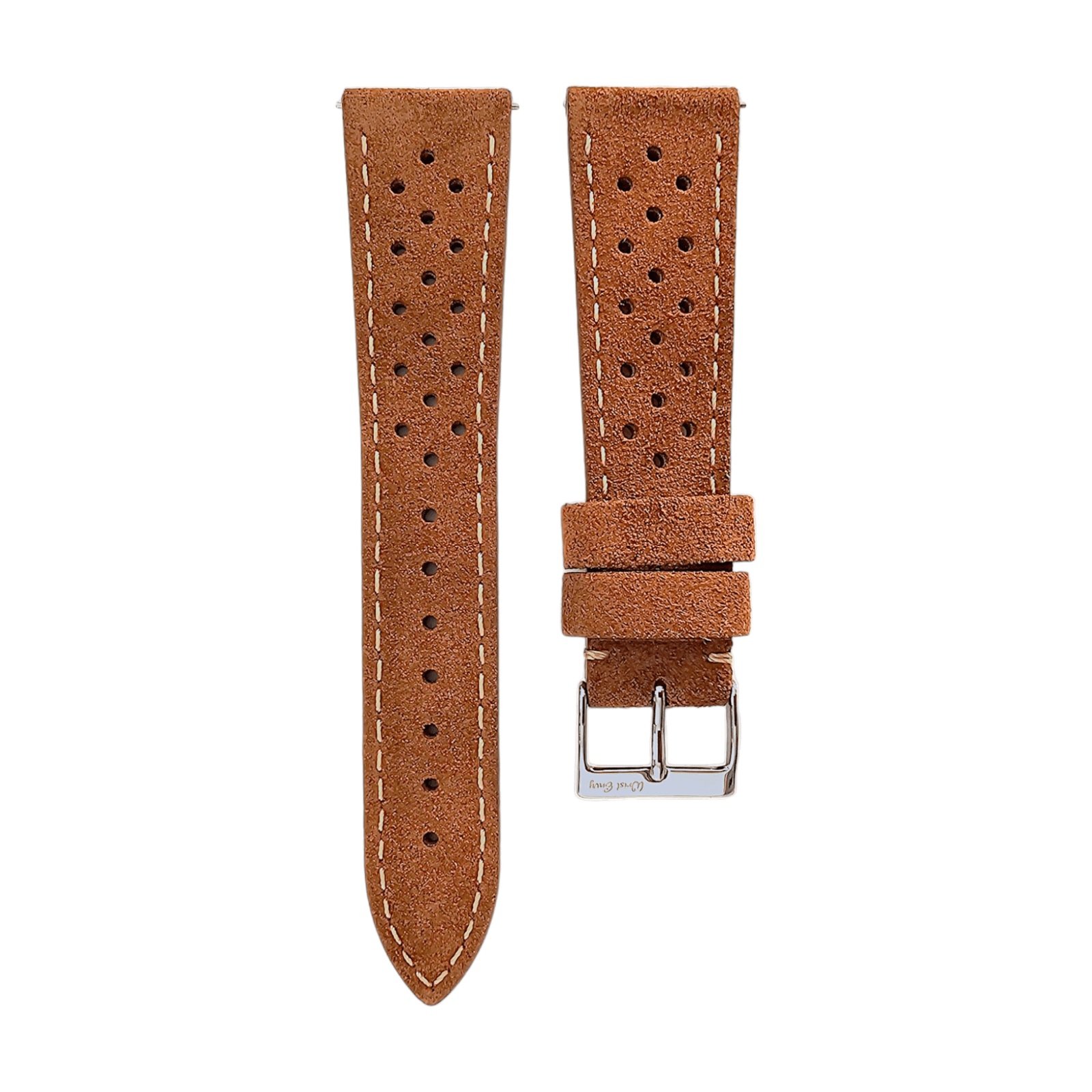 Italian Suede Leather Rally Strap Brown 20mm 22mm - Wrist Envy