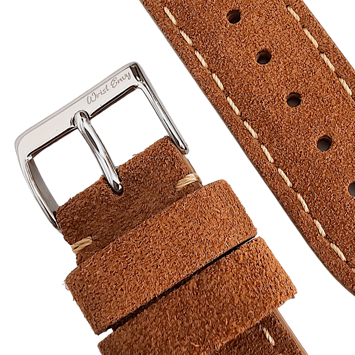 Italian Suede Leather Rally Strap Brown 20mm 22mm - Wrist Envy