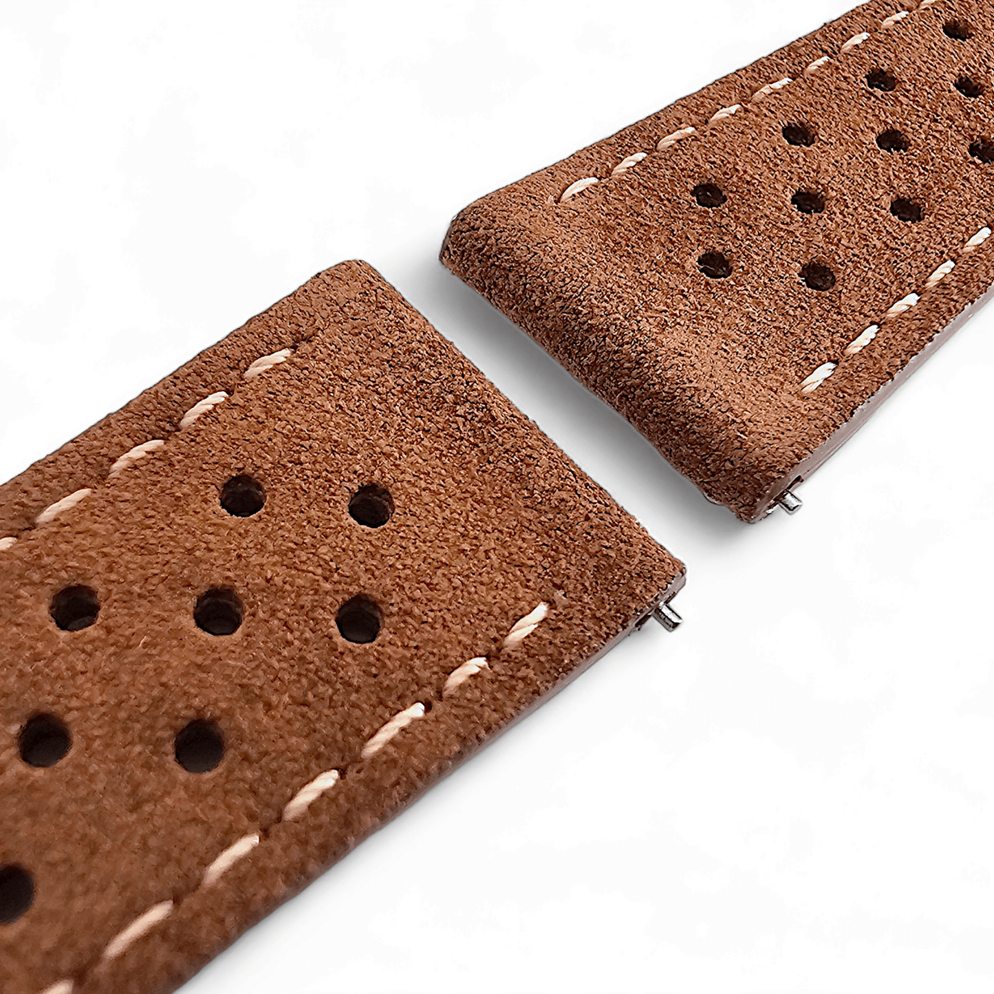 Italian Suede Leather Rally Strap Brown 20mm 22mm - Wrist Envy