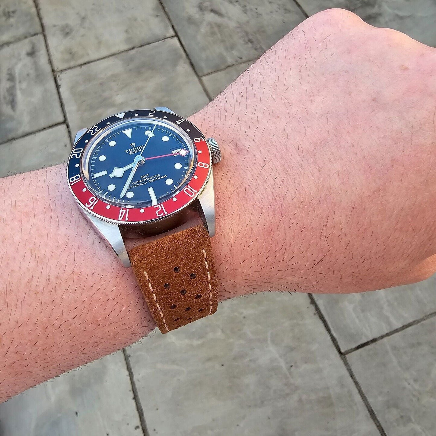 Italian Suede Leather Rally Strap Brown 20mm 22mm - Wrist Envy