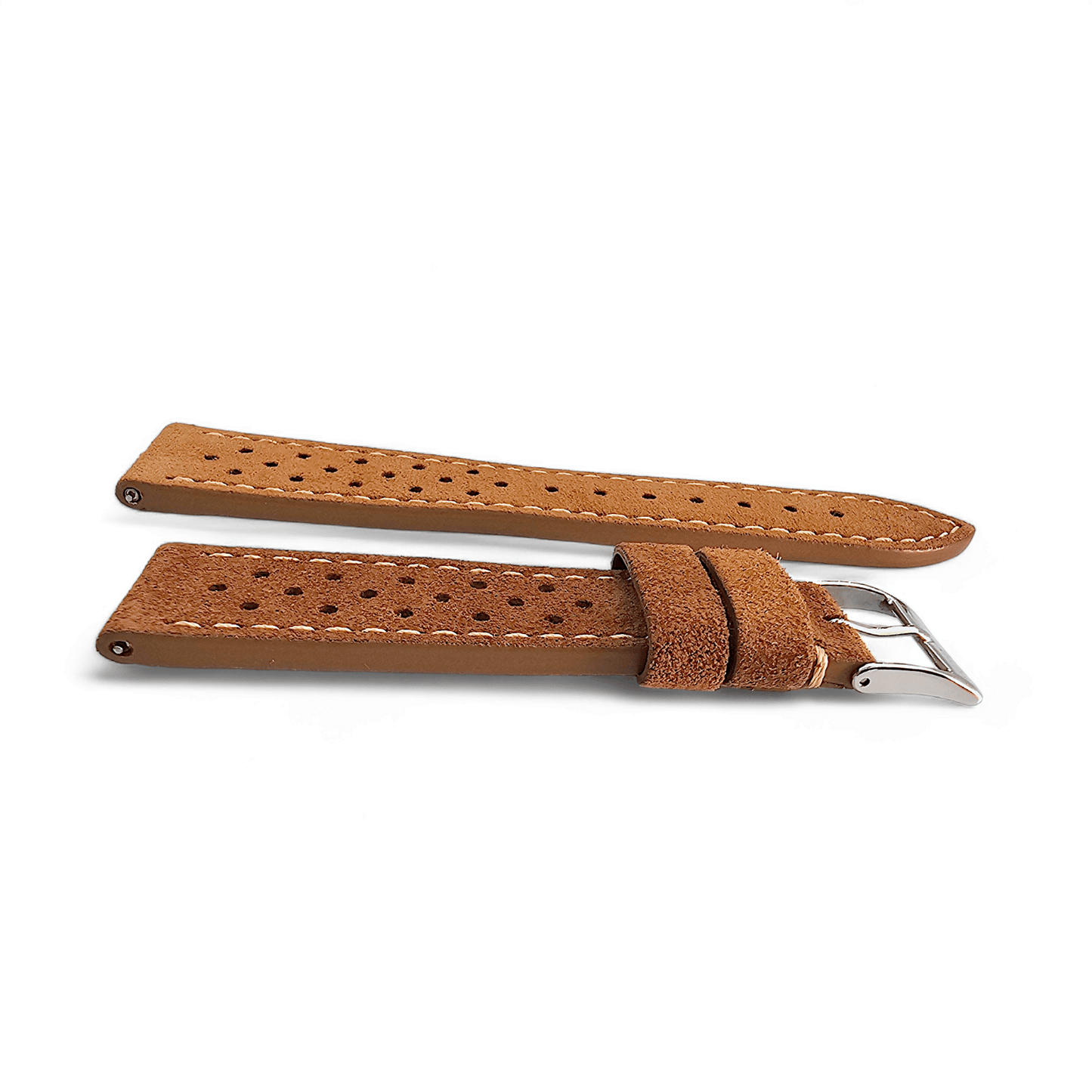 Italian Suede Leather Rally Strap Brown 20mm 22mm - Wrist Envy