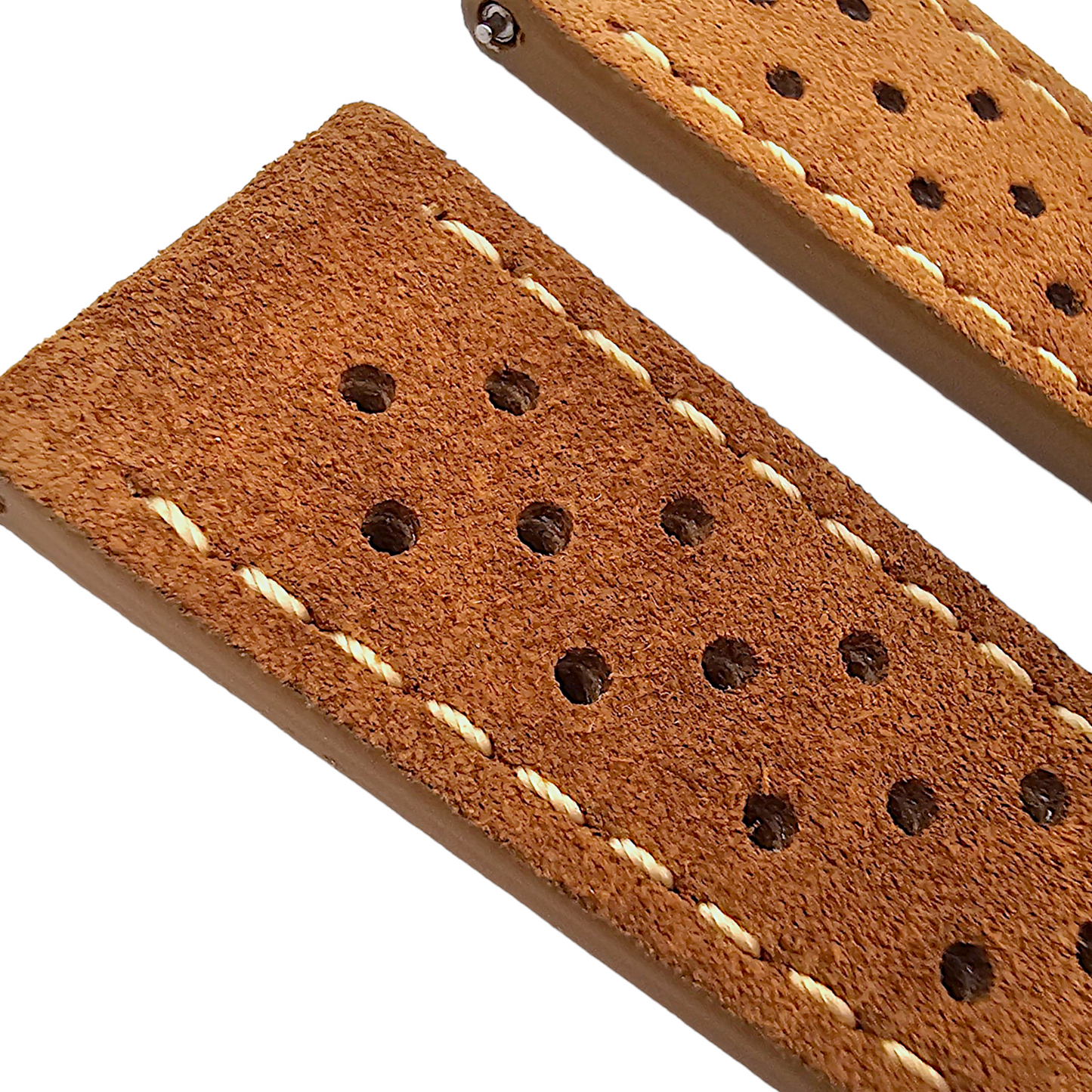 Italian Suede Leather Rally Strap Brown 20mm 22mm - Wrist Envy