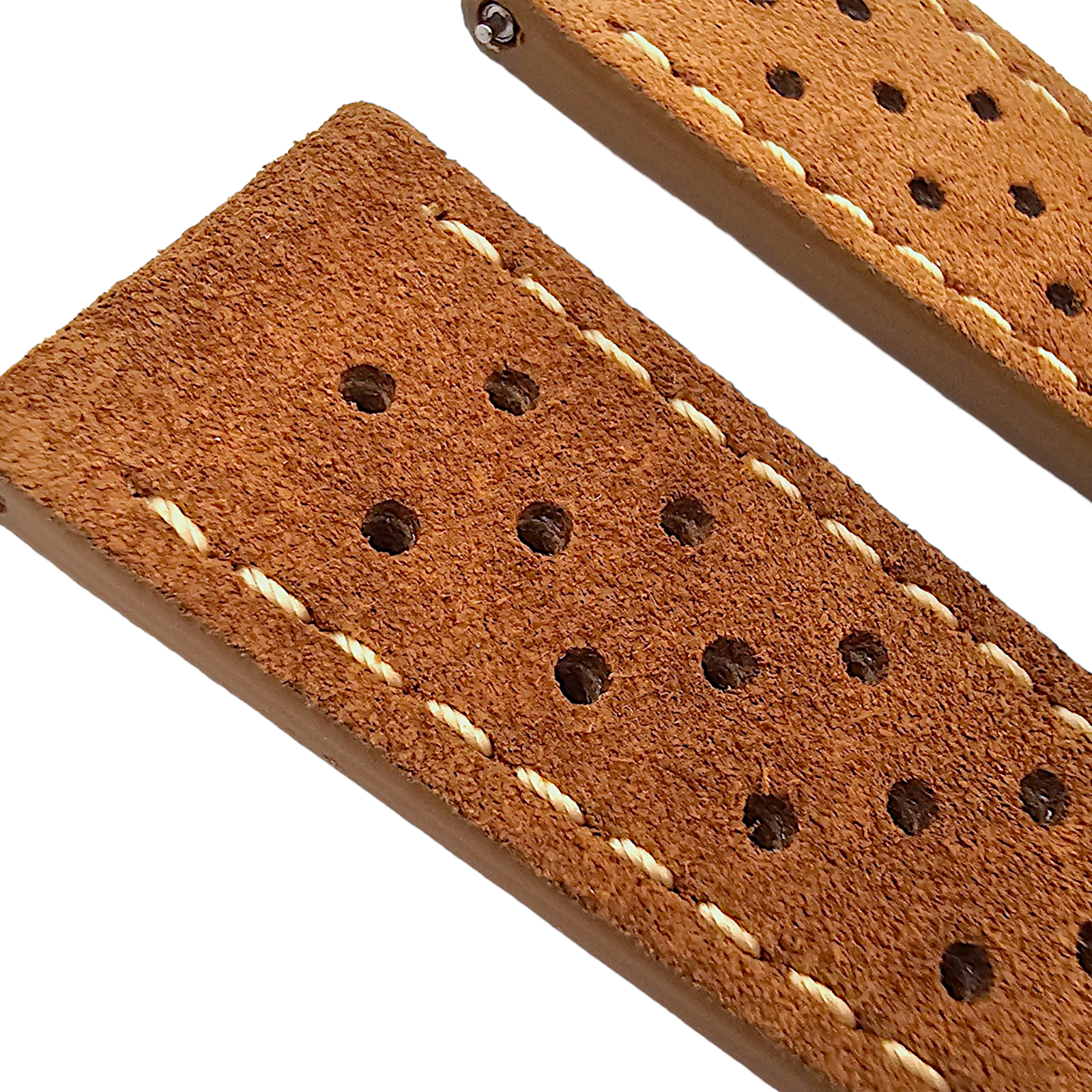 Italian Suede Leather Rally Strap Brown 20mm 22mm - Wrist Envy