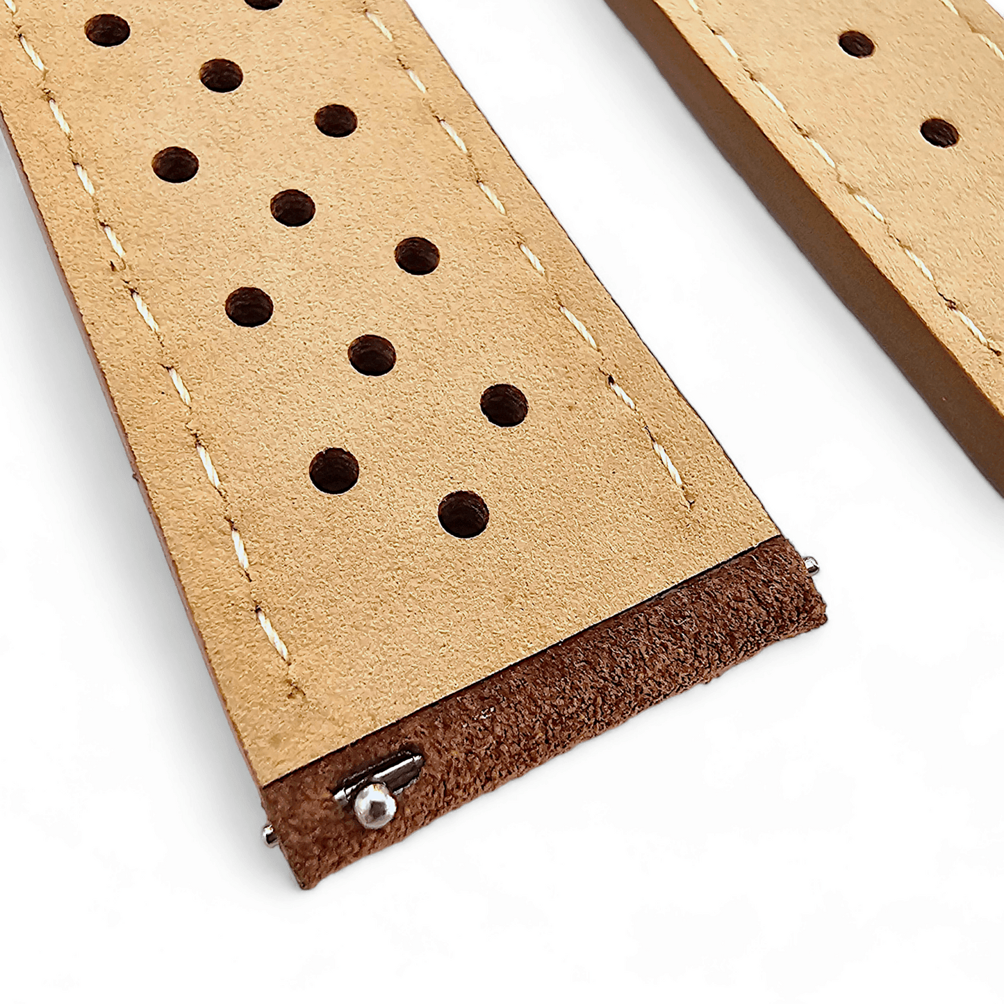 Italian Suede Leather Rally Strap Brown 20mm 22mm - Wrist Envy