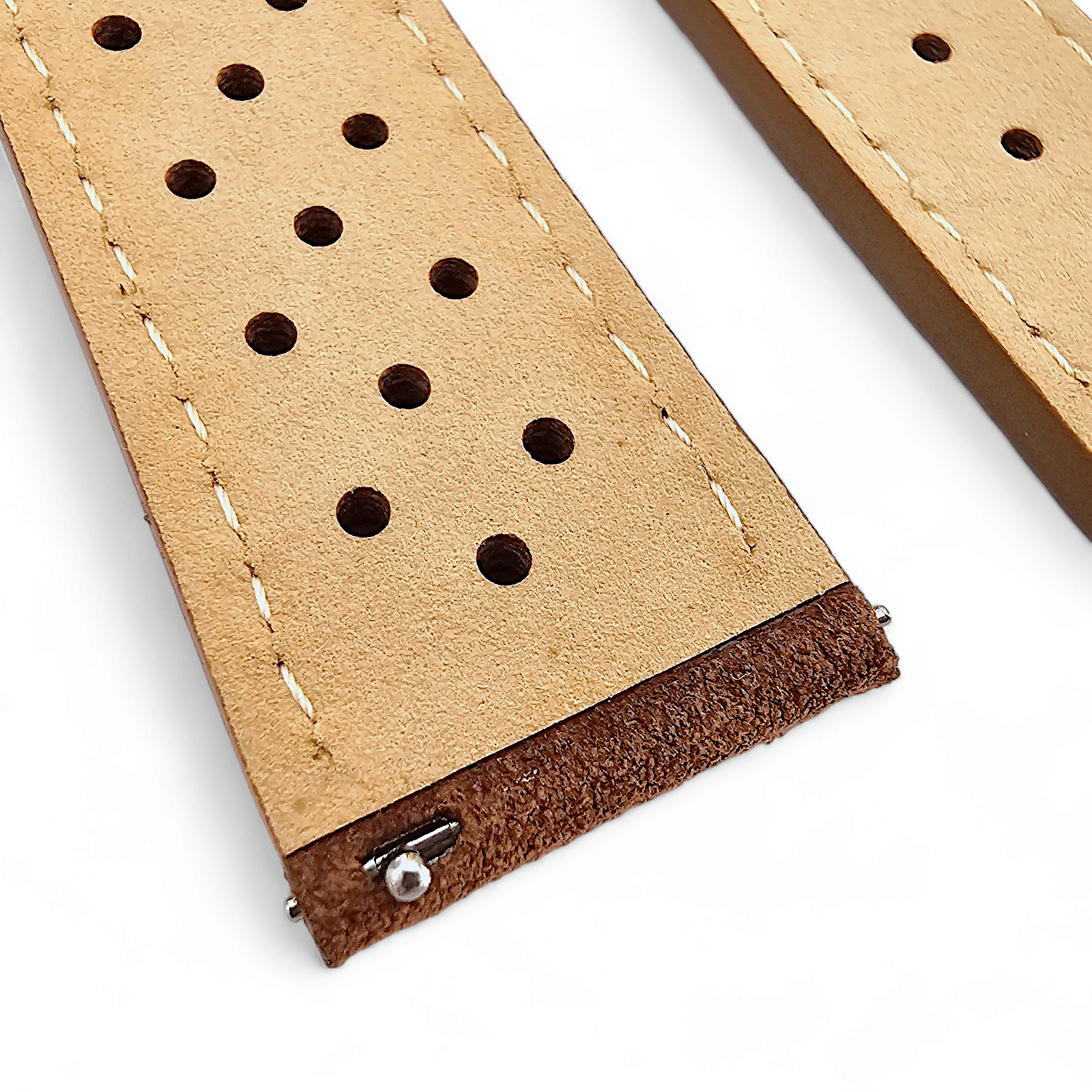Italian Suede Leather Rally Strap Brown 20mm 22mm - Wrist Envy