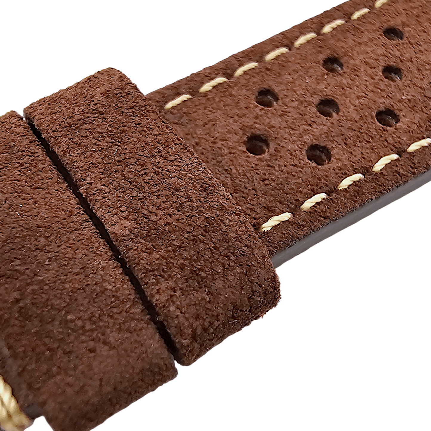 Italian Suede Leather Rally Strap Dark Brown 20mm 22mm - Wrist Envy