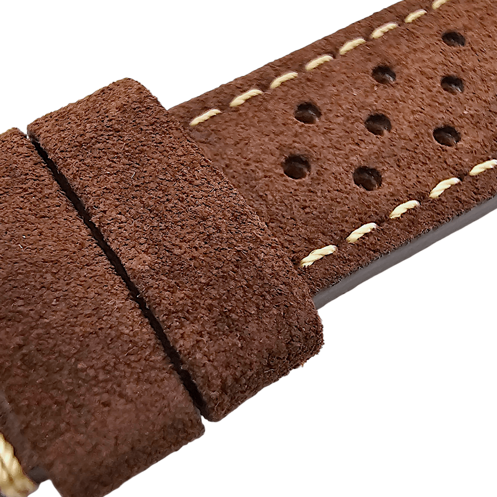 Italian Suede Leather Rally Strap Dark Brown 20mm 22mm - Wrist Envy