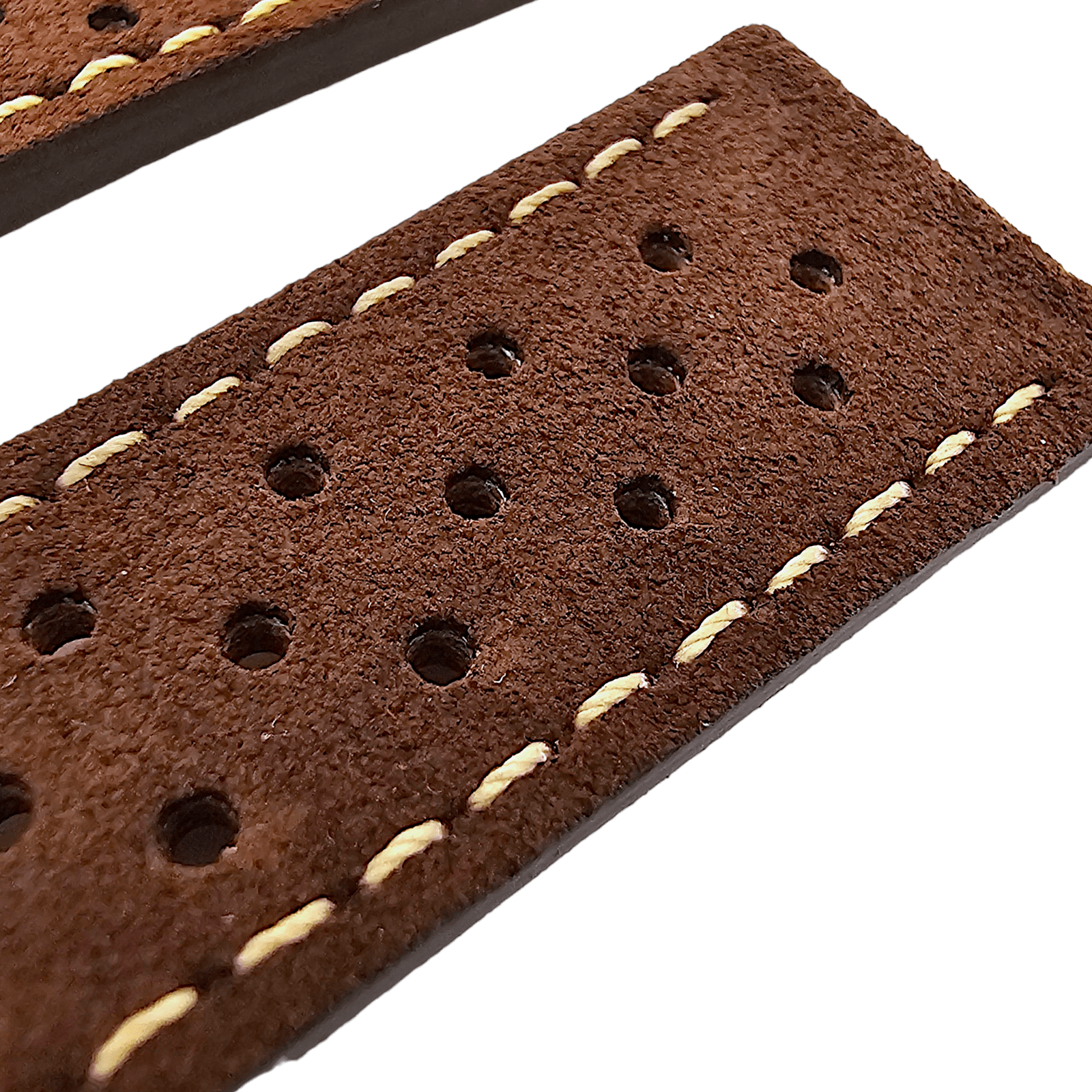 Italian Suede Leather Rally Strap Dark Brown 20mm 22mm - Wrist Envy
