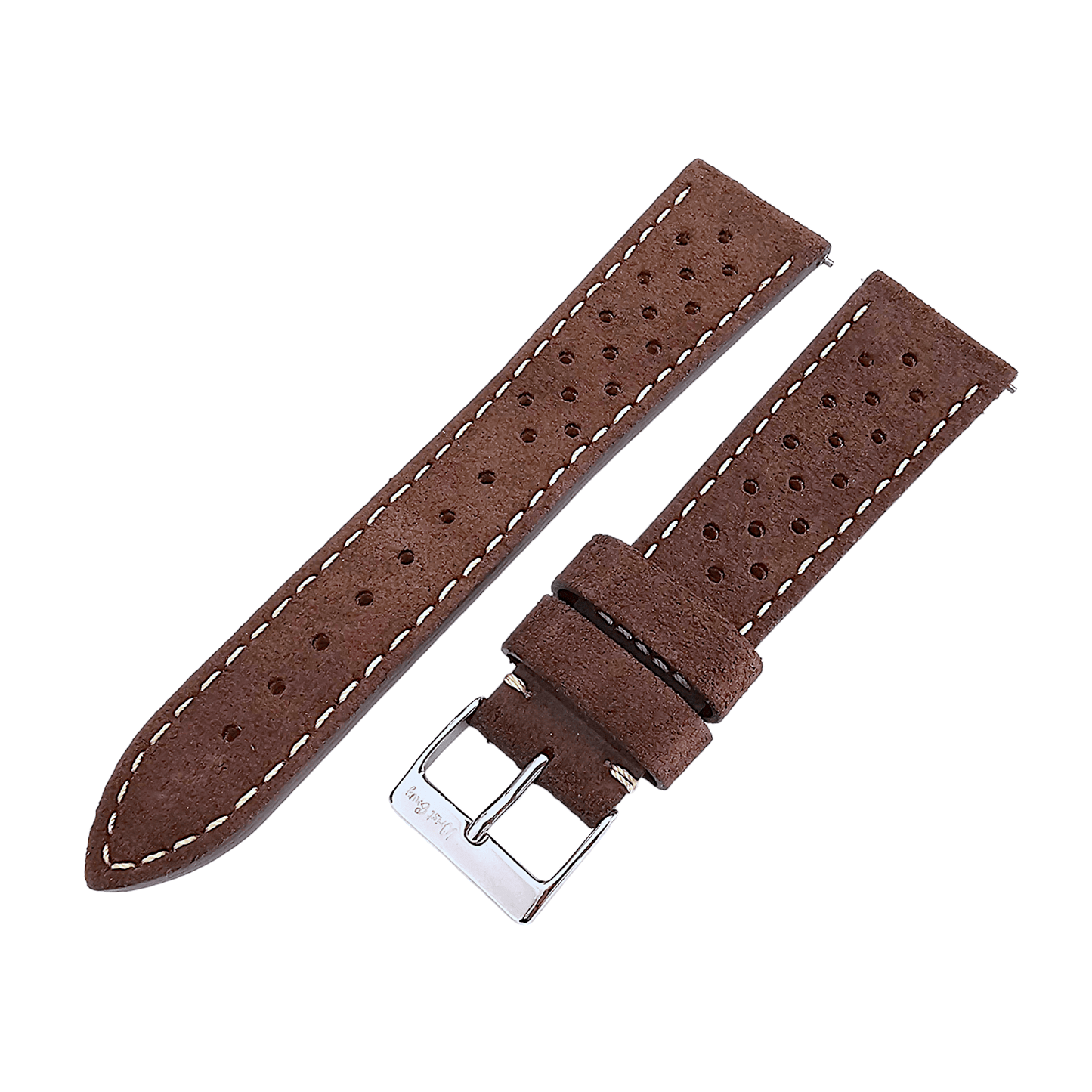 Italian Suede Leather Rally Strap Dark Brown 20mm 22mm - Wrist Envy
