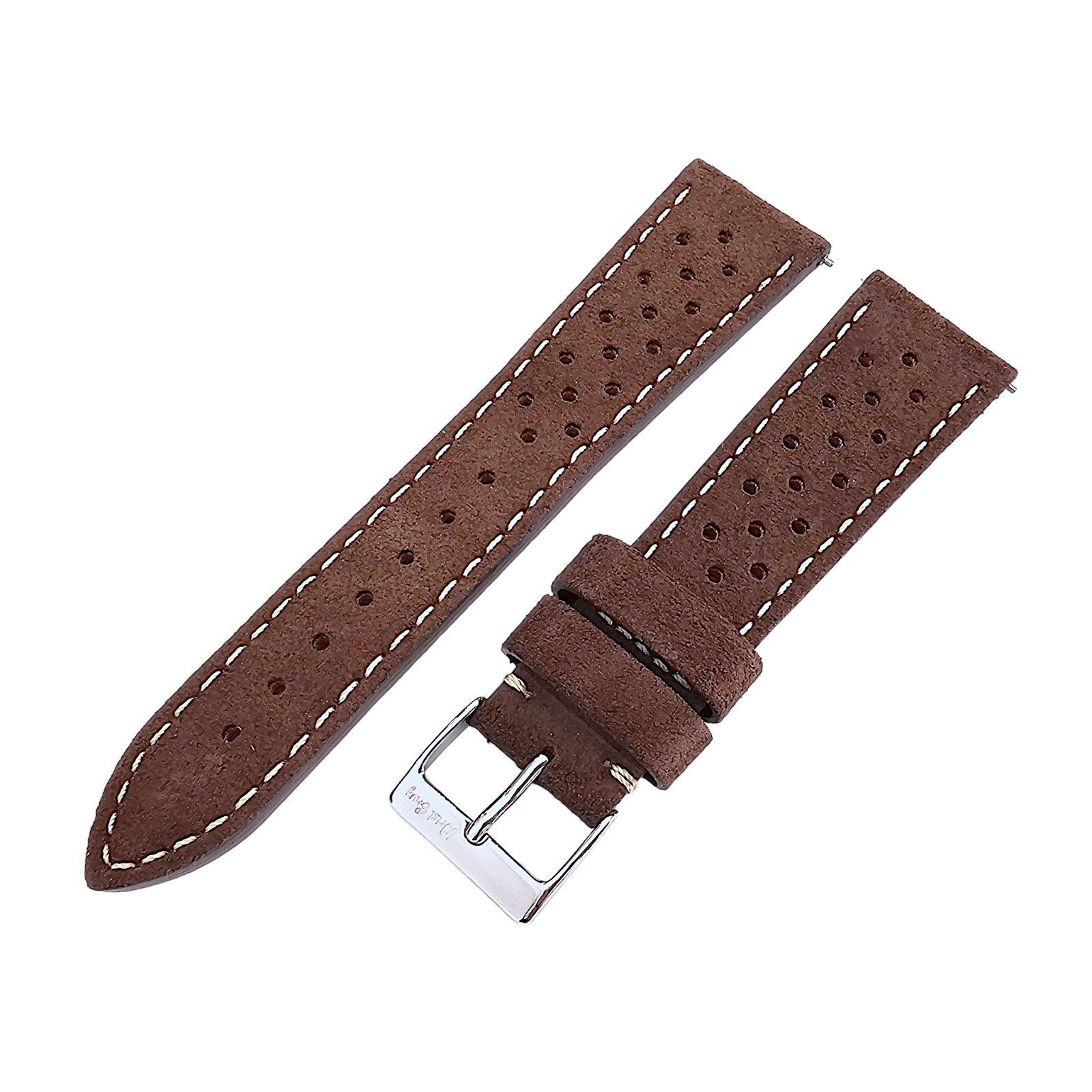 Italian Suede Leather Rally Strap Dark Brown 20mm 22mm - Wrist Envy