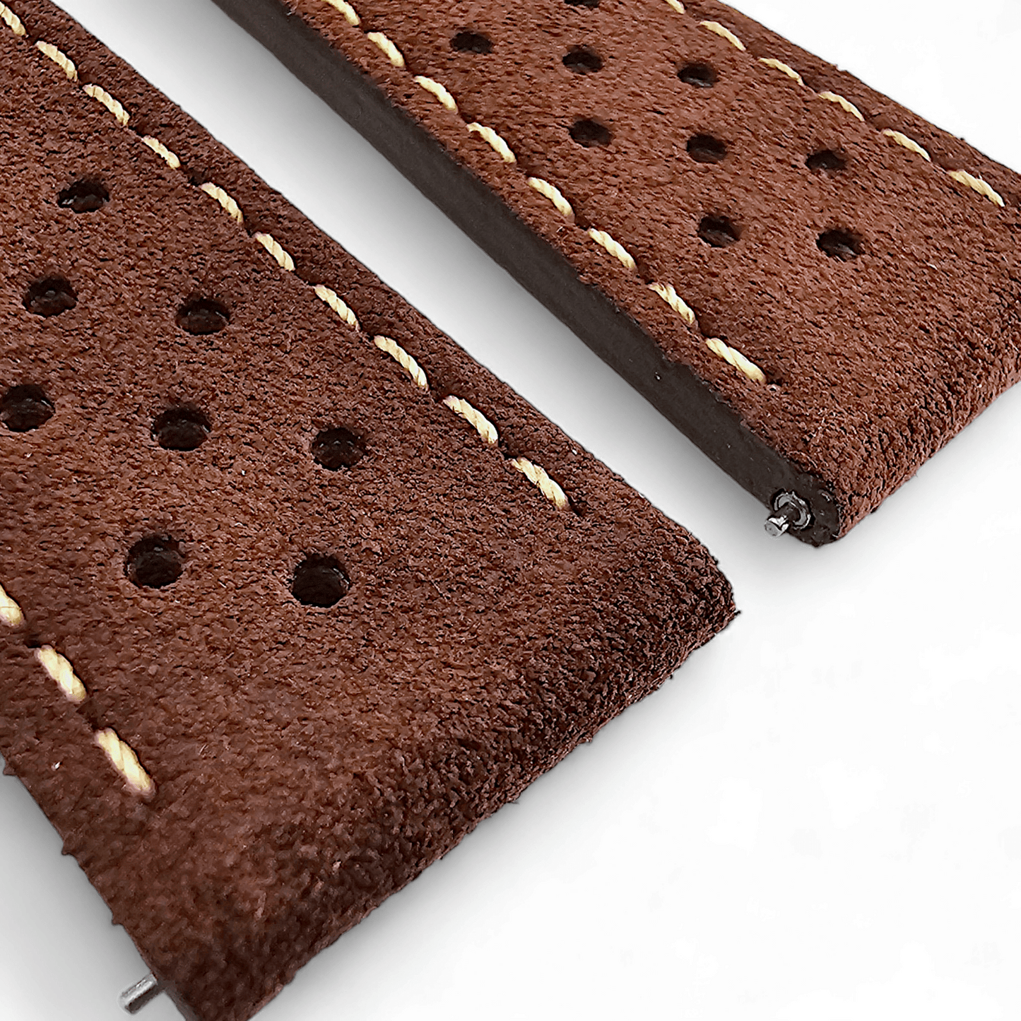 Italian Suede Leather Rally Strap Dark Brown 20mm 22mm - Wrist Envy