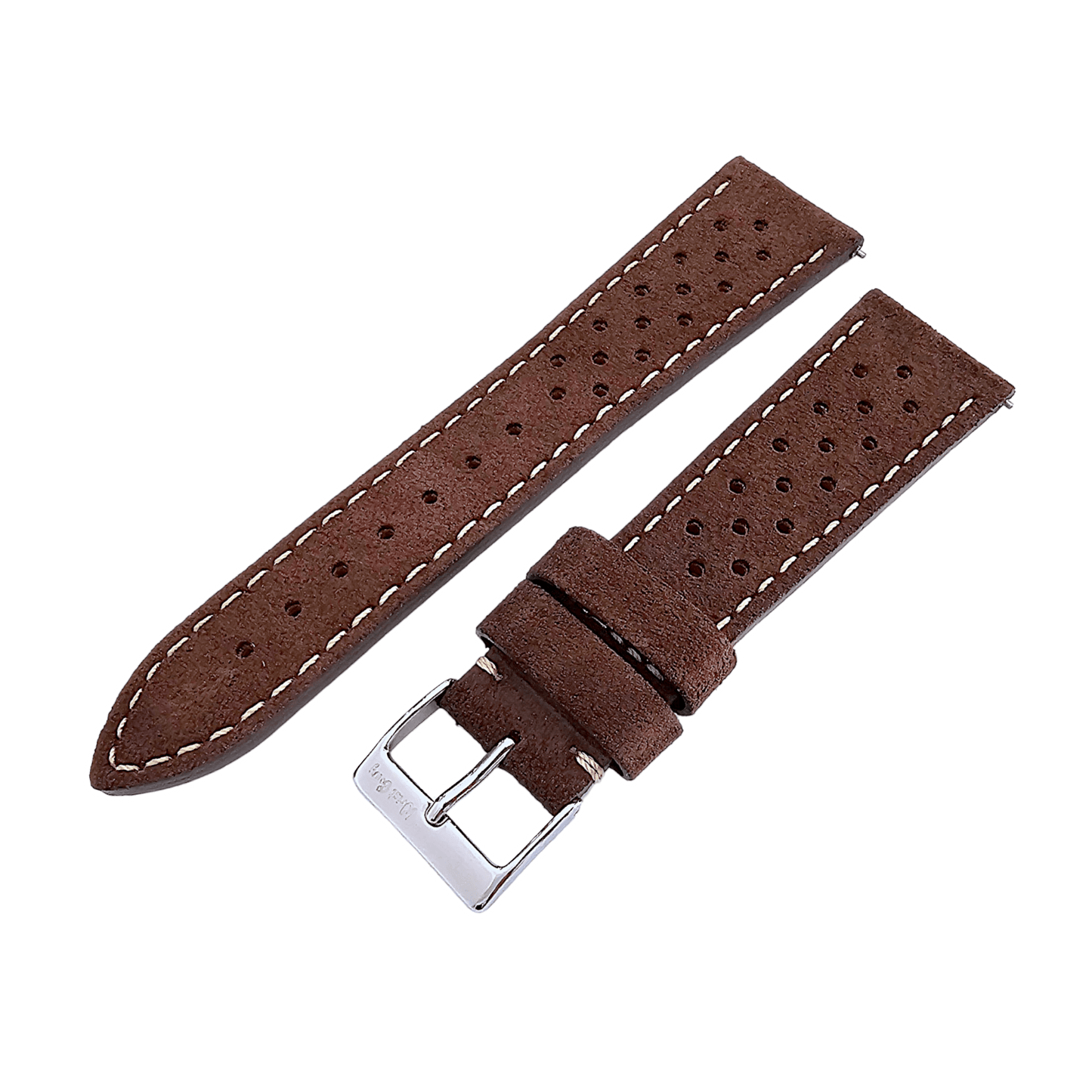 Italian Suede Leather Rally Strap Dark Brown 20mm 22mm - Wrist Envy