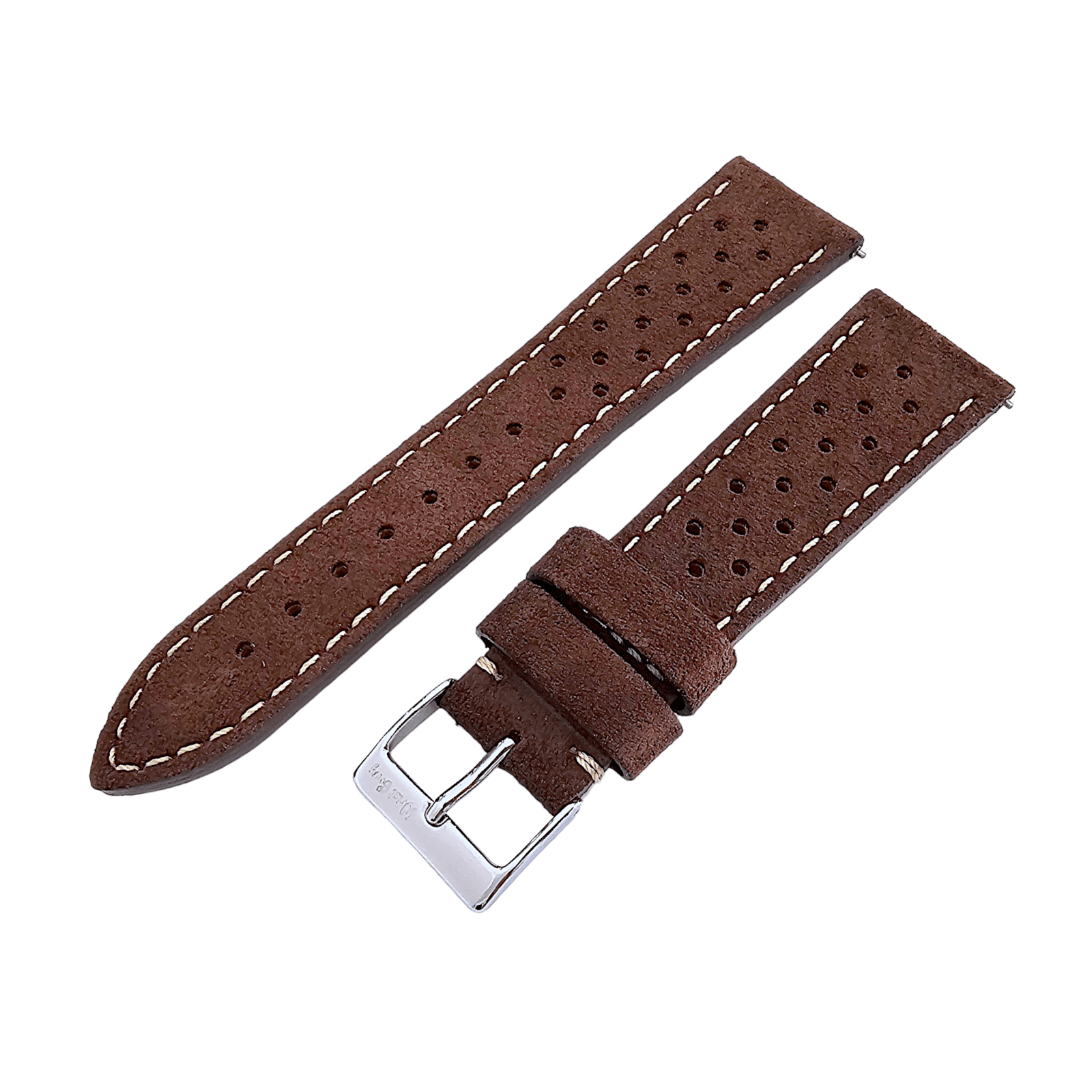 Italian Suede Leather Rally Strap Dark Brown 20mm 22mm - Wrist Envy
