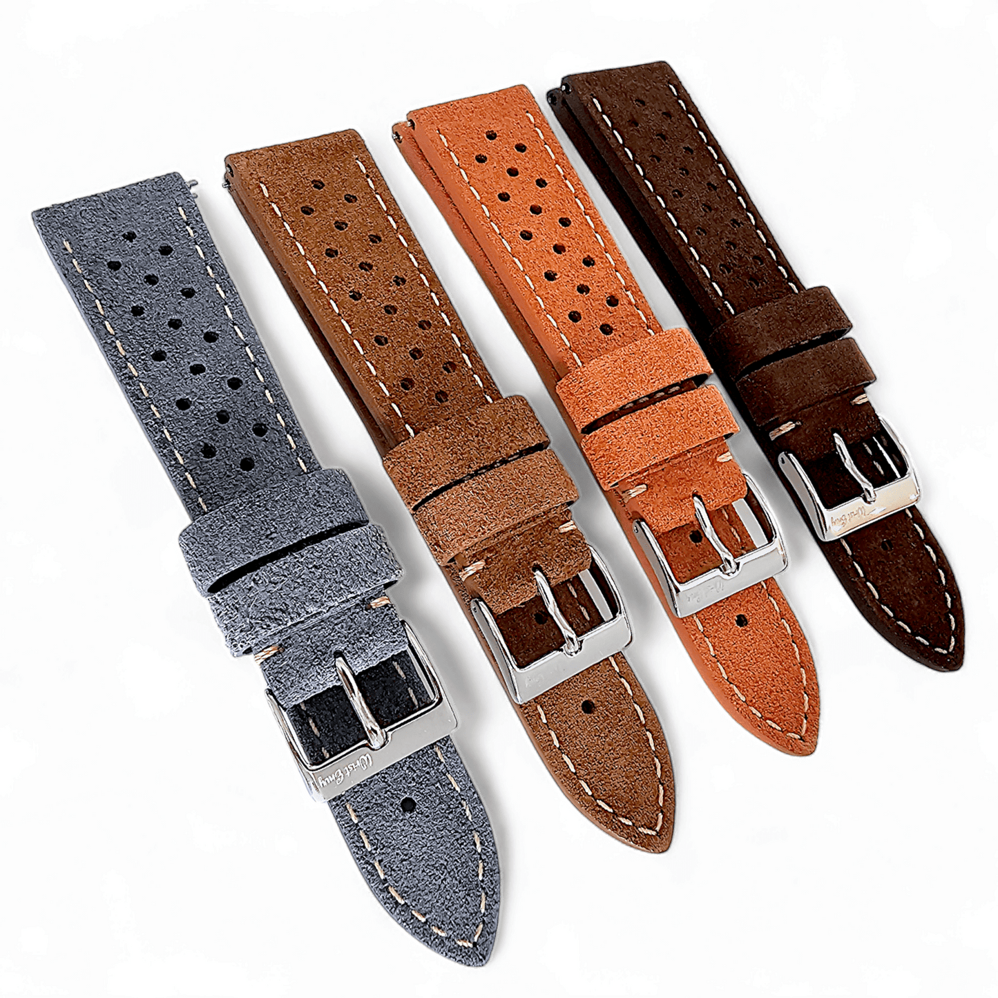 Italian Suede Leather Rally Strap Dark Brown 20mm 22mm - Wrist Envy