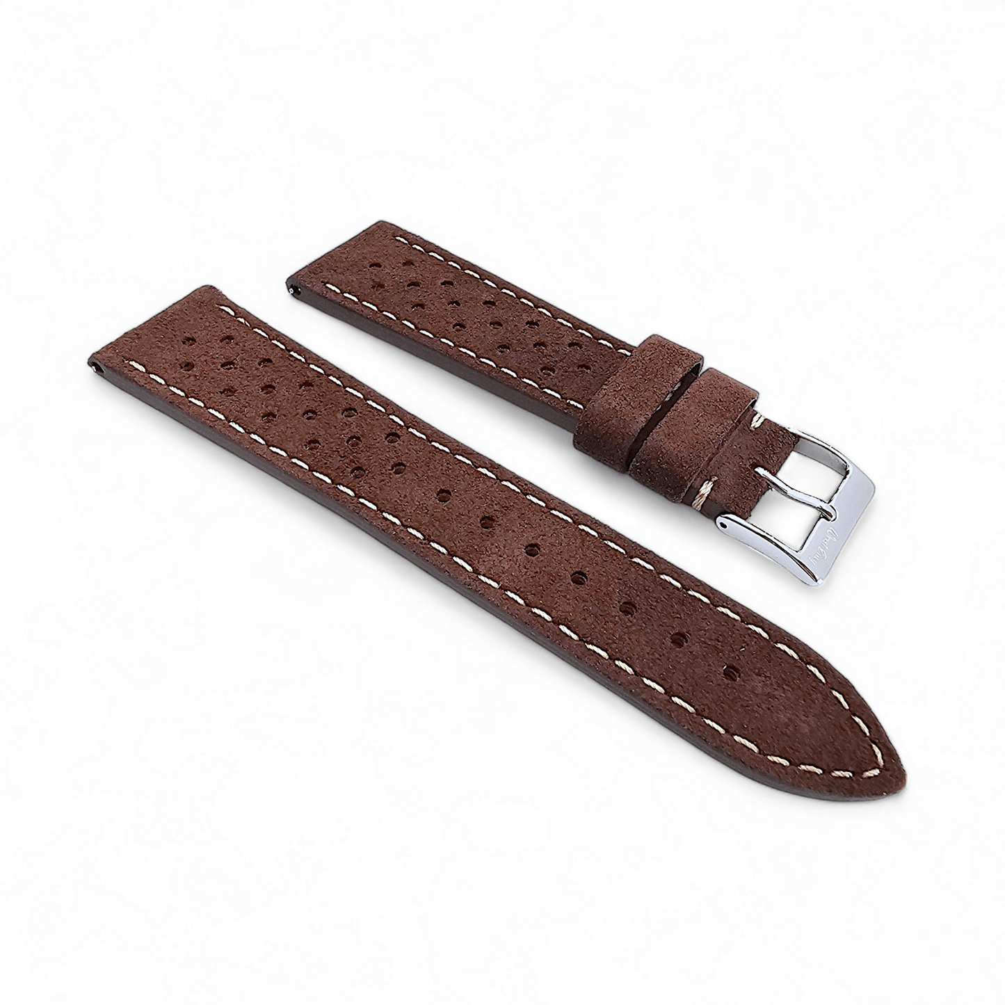 Italian Suede Leather Rally Strap Dark Brown 20mm 22mm - Wrist Envy