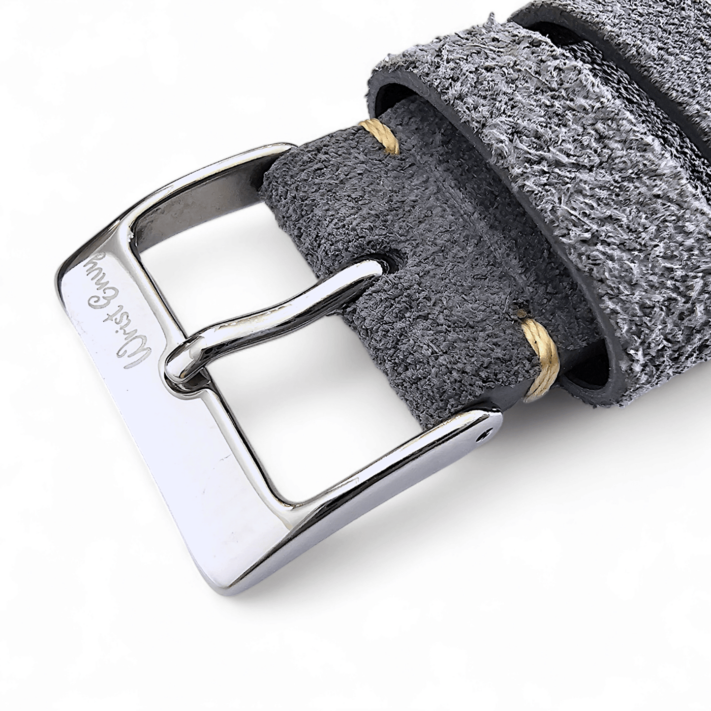 Italian Suede Leather Rally Strap Slate Grey 20mm 22mm - Wrist Envy