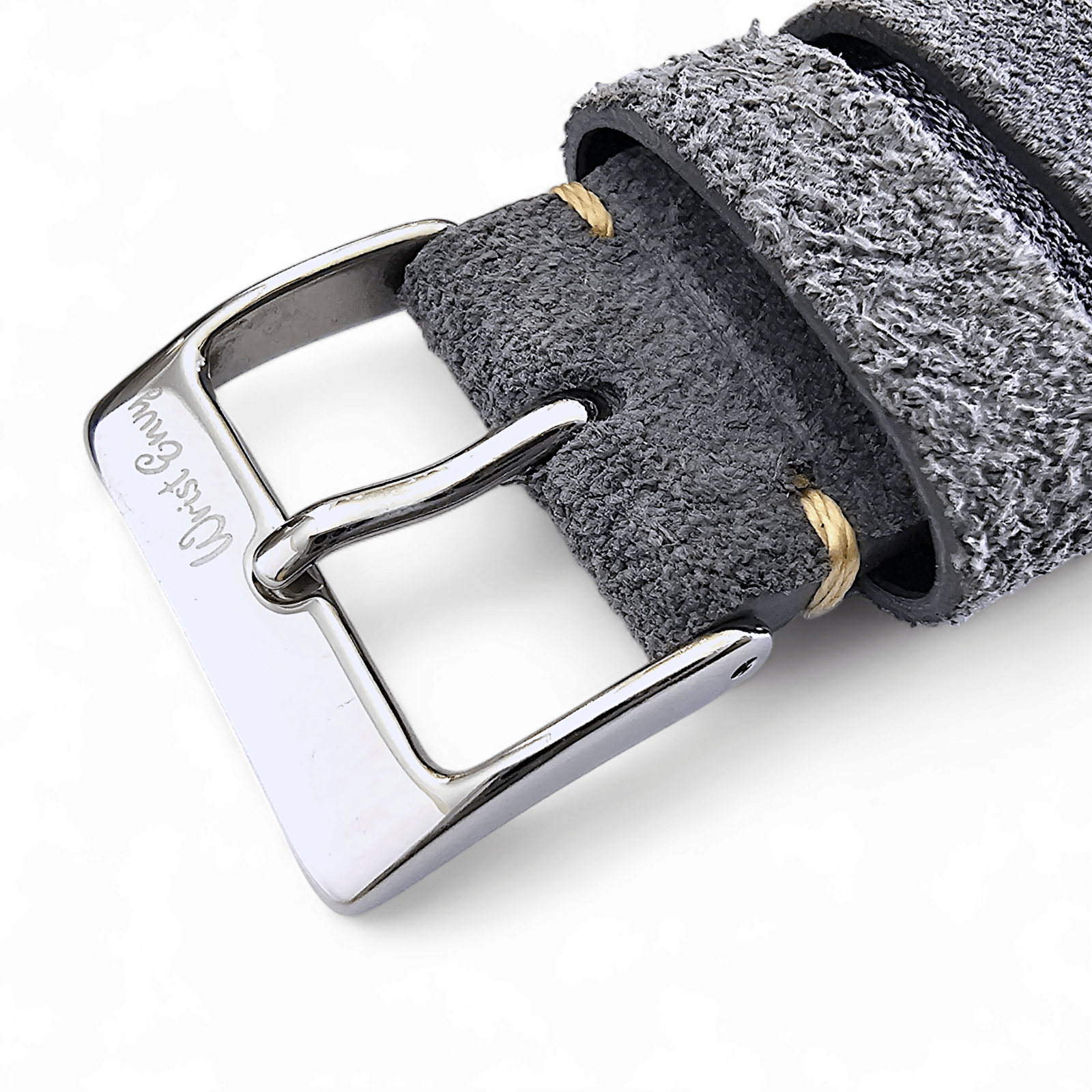 Italian Suede Leather Rally Strap Slate Grey 20mm 22mm - Wrist Envy