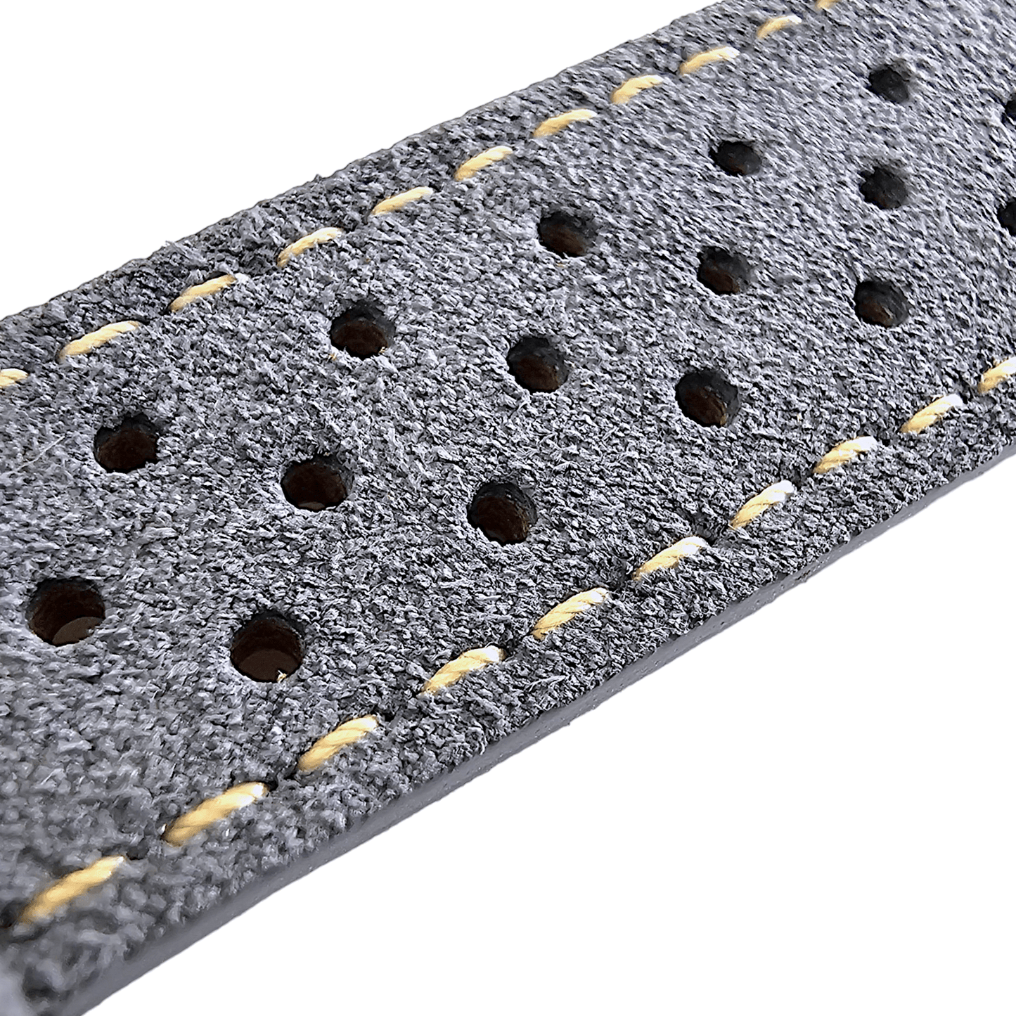 Italian Suede Leather Rally Strap Slate Grey 20mm 22mm - Wrist Envy