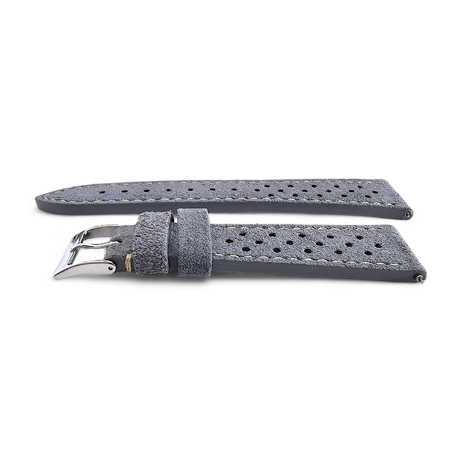 Italian Suede Leather Rally Strap Slate Grey 20mm 22mm - Wrist Envy