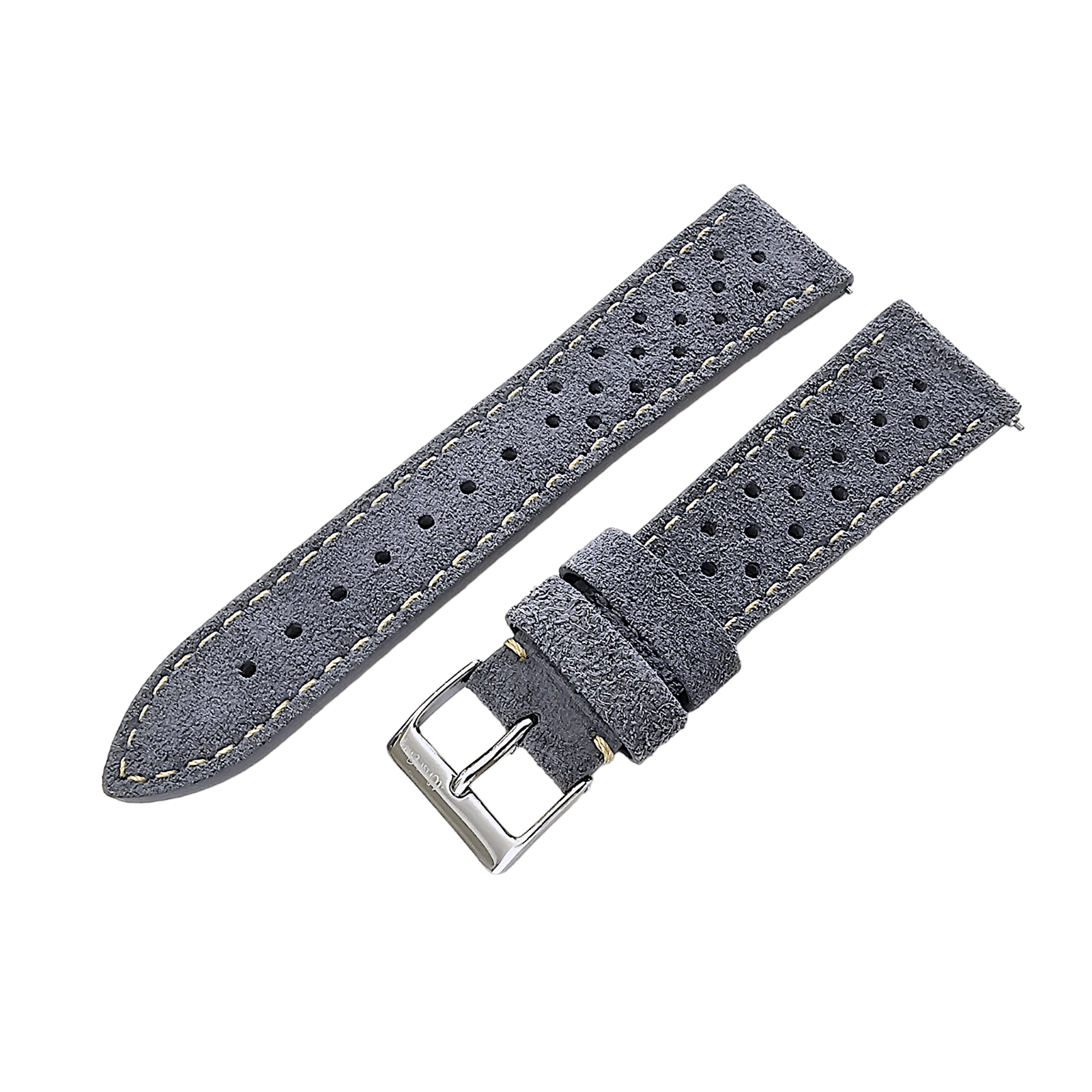 Italian Suede Leather Rally Strap Slate Grey 20mm 22mm - Wrist Envy