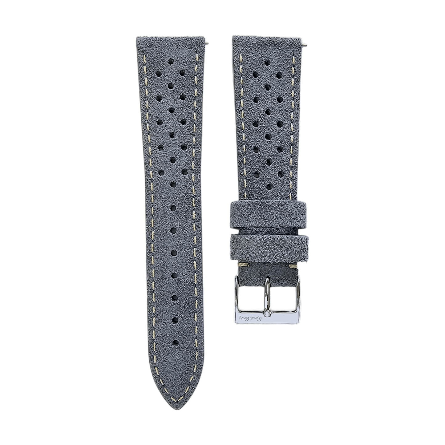 Italian Suede Leather Rally Strap Slate Grey 20mm 22mm - Wrist Envy