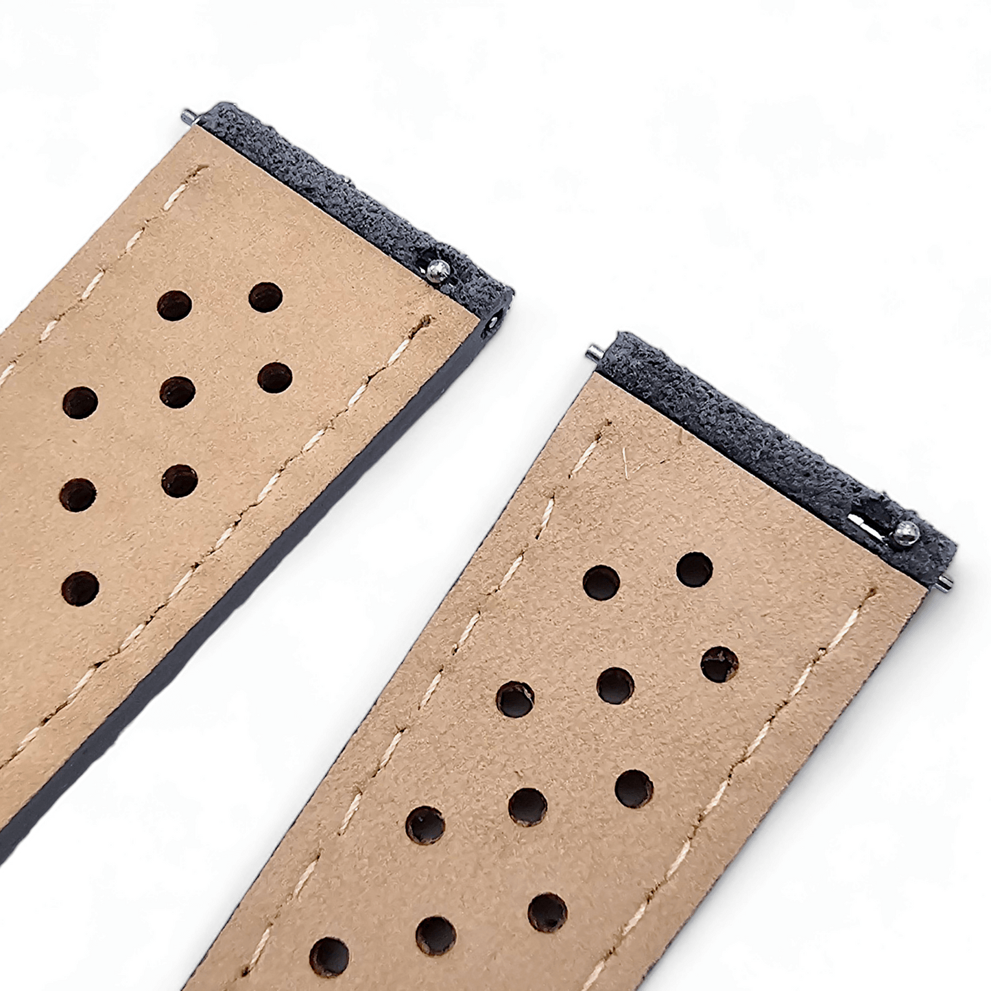 Italian Suede Leather Rally Strap Slate Grey 20mm 22mm - Wrist Envy