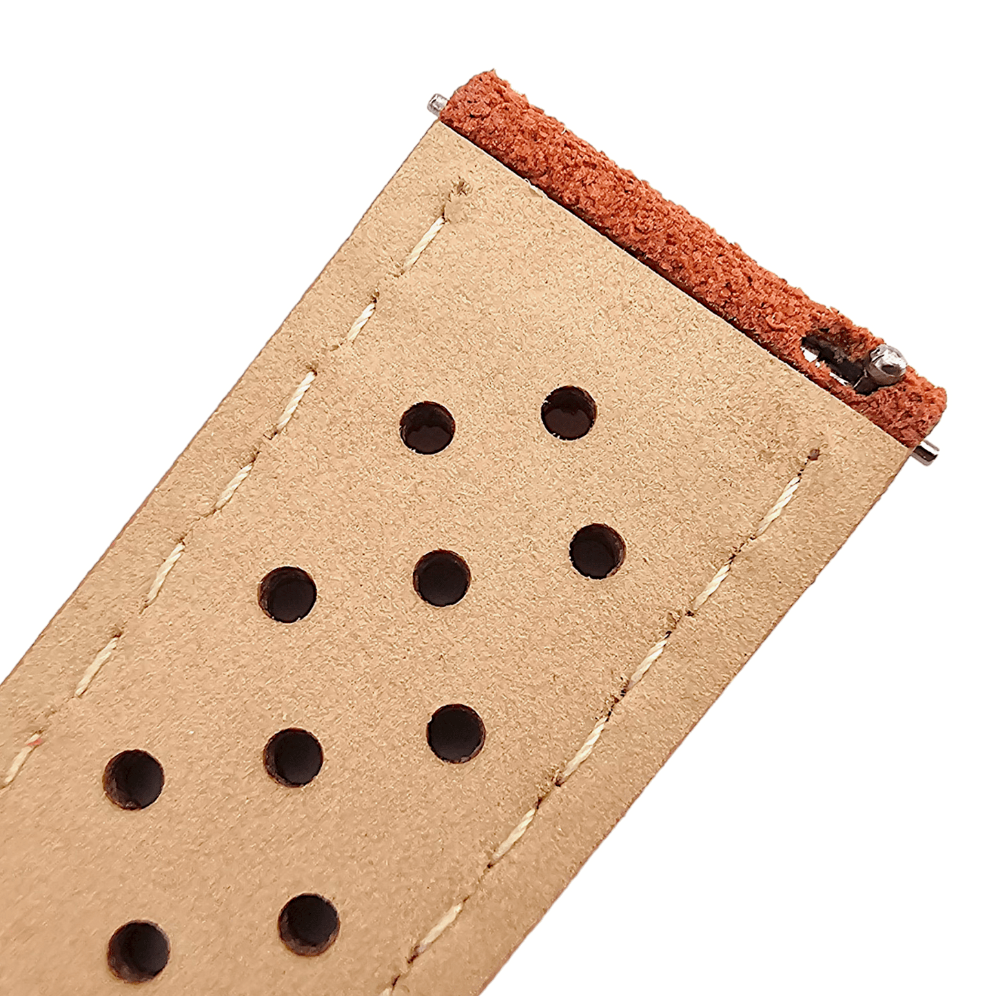 Italian Suede Leather Rally Strap Suede Terracotta Orange 20mm 22mm - Wrist Envy