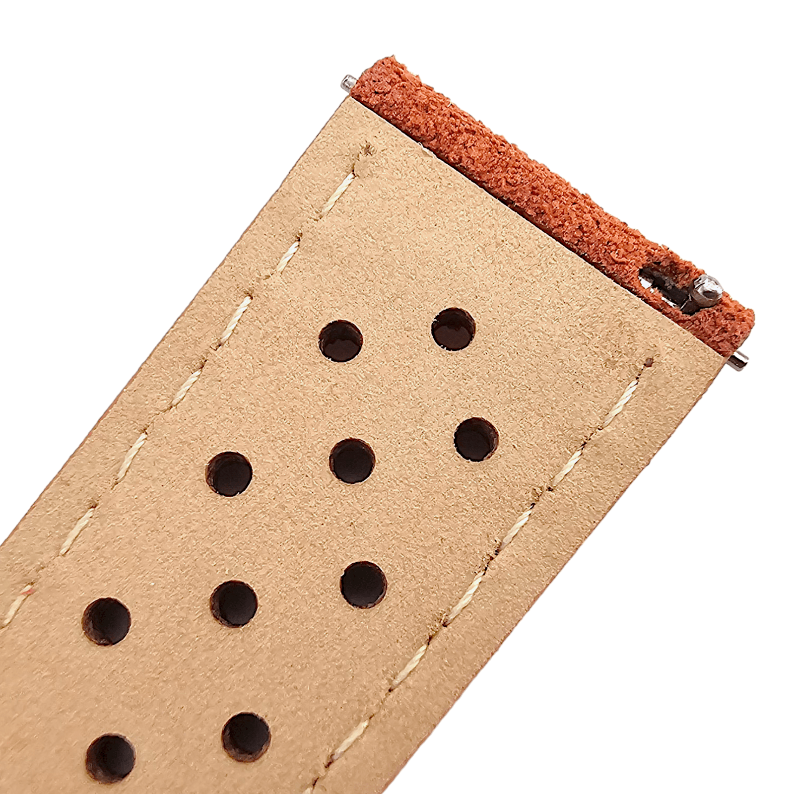 Italian Suede Leather Rally Strap Suede Terracotta Orange 20mm 22mm - Wrist Envy