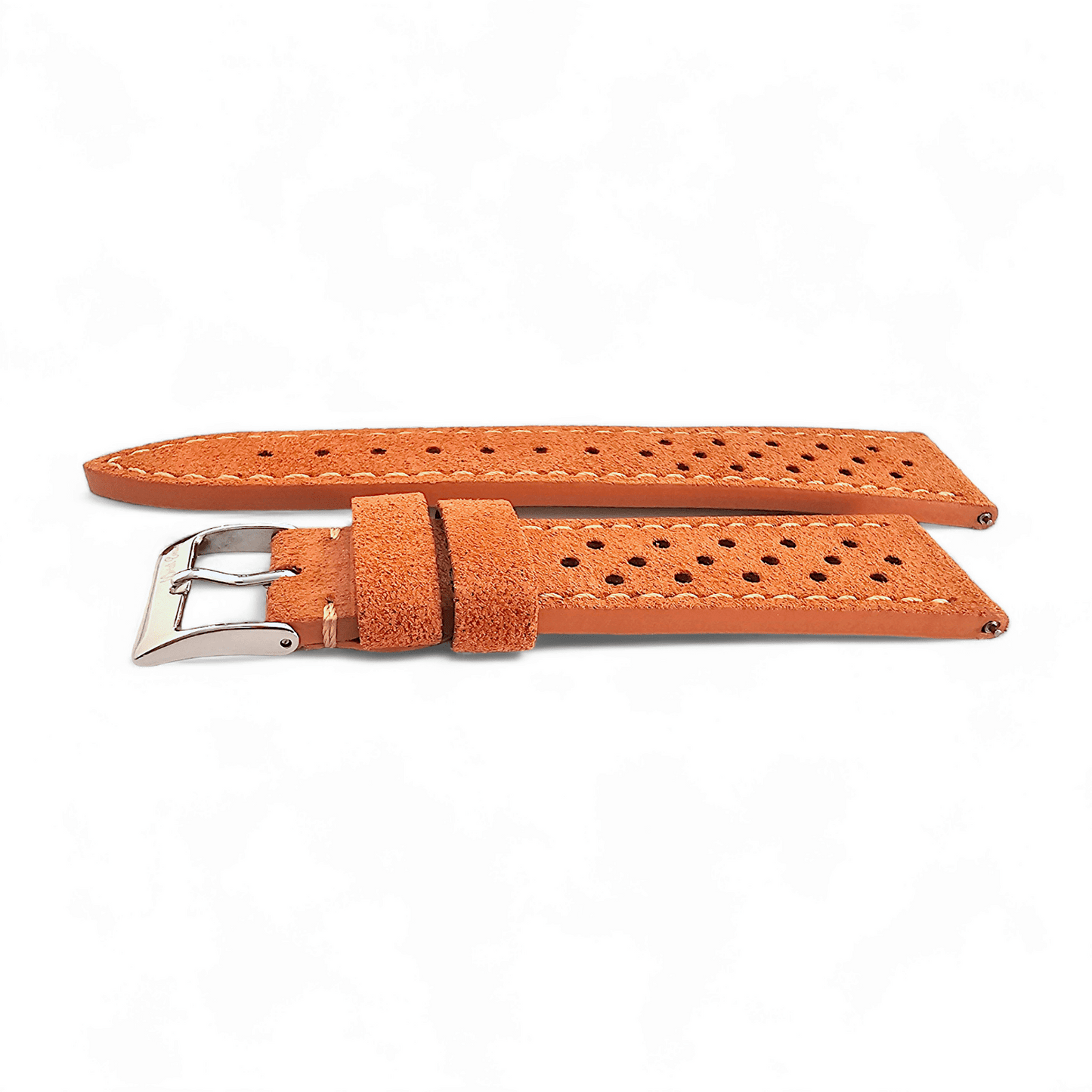 Italian Suede Leather Rally Strap Suede Terracotta Orange 20mm 22mm - Wrist Envy