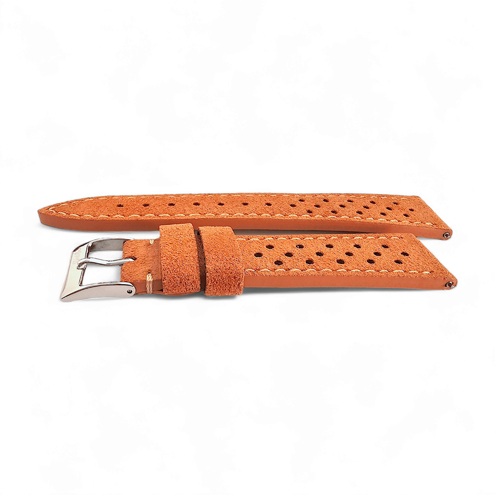 Italian Suede Leather Rally Strap Suede Terracotta Orange 20mm 22mm - Wrist Envy
