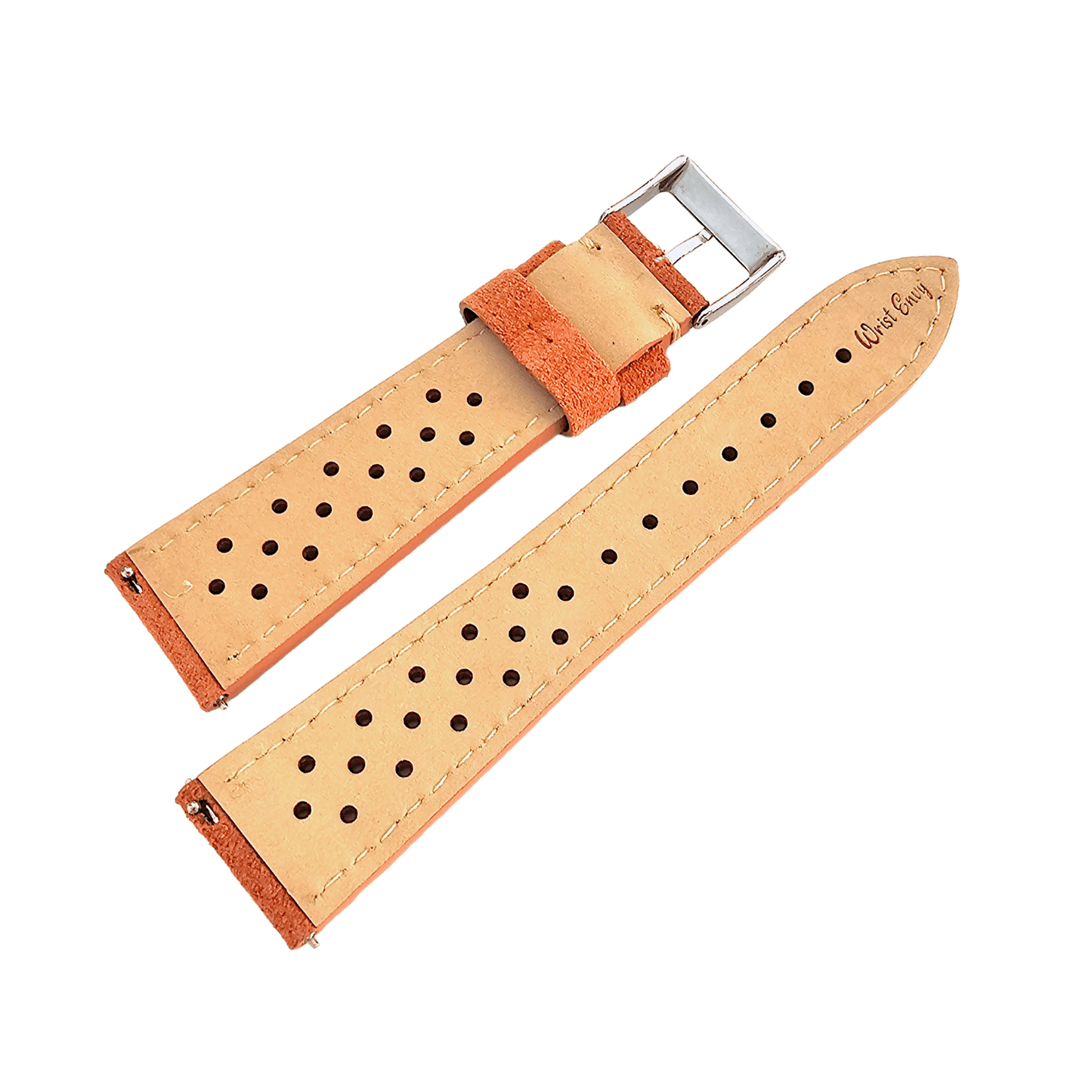 Italian Suede Leather Rally Strap Suede Terracotta Orange 20mm 22mm - Wrist Envy