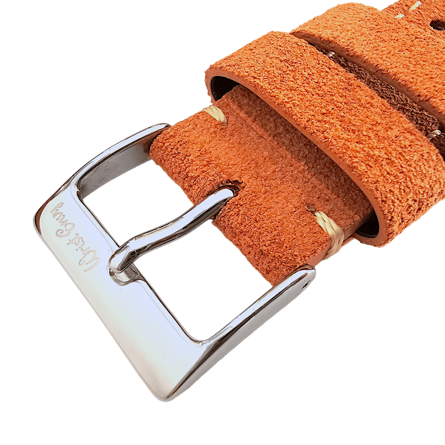 Italian Suede Leather Rally Strap Suede Terracotta Orange 20mm 22mm - Wrist Envy