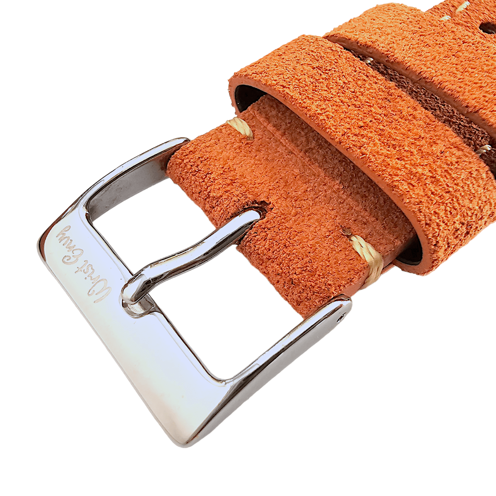 Italian Suede Leather Rally Strap Suede Terracotta Orange 20mm 22mm - Wrist Envy