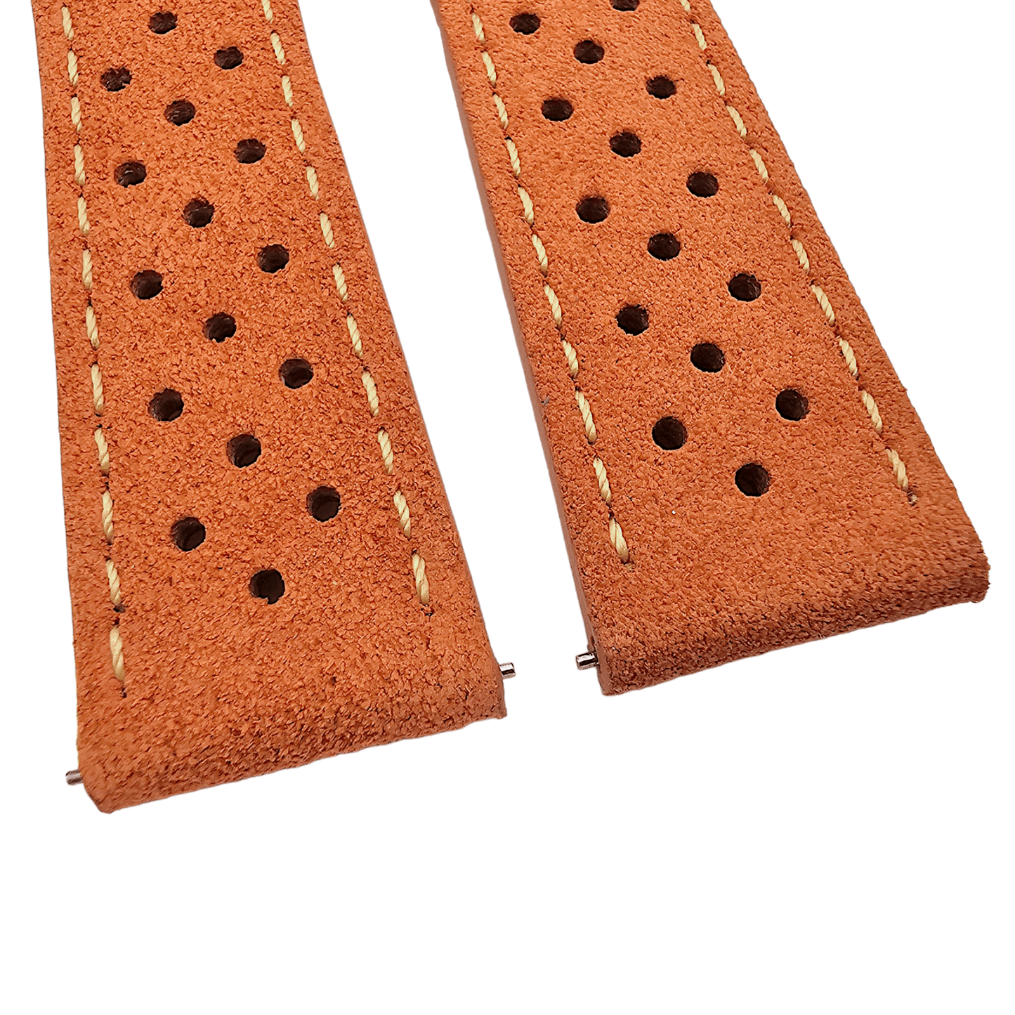 Italian Suede Leather Rally Strap Suede Terracotta Orange 20mm 22mm - Wrist Envy